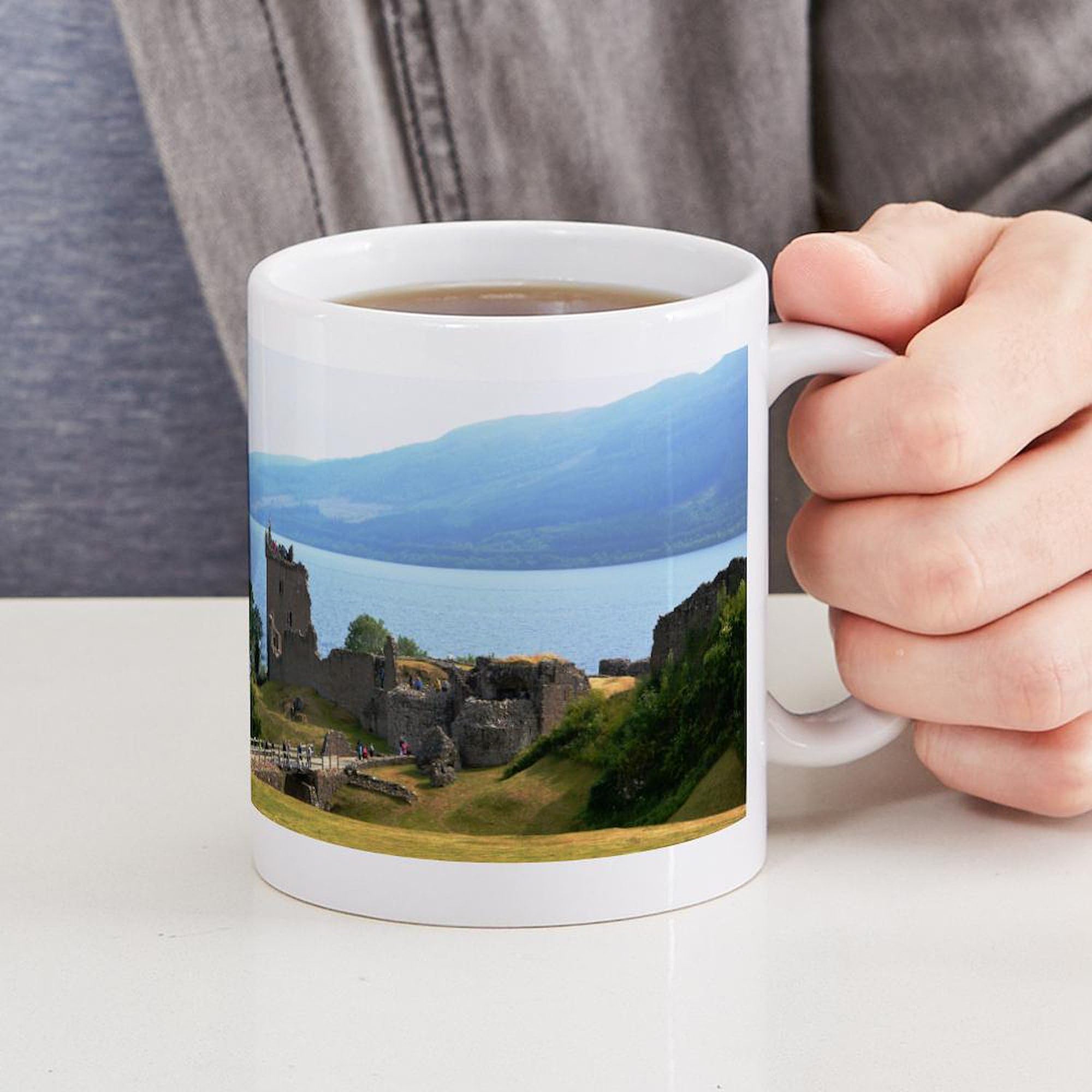 Urquhart Castle 11 oz Ceramic Coffee Mug (325 ml) - Scottish Highlands Themed Tea & Hot Drink Cup - Perfect for Home, Office, or Gift