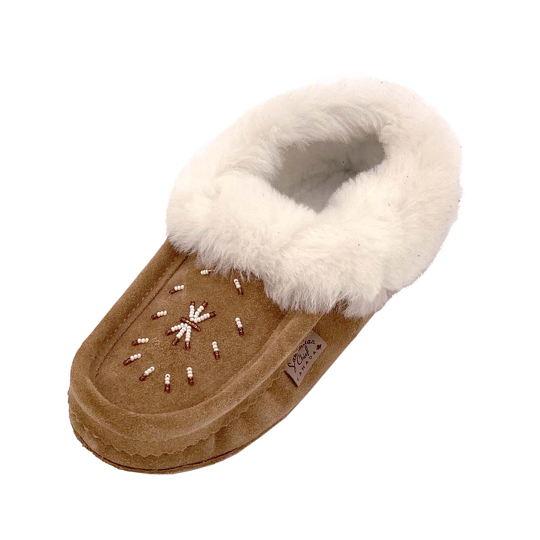 Women's Cozy Fleece-Lined Soft Sole Beaded Moccasin Slippers - Warm House Shoes for Indoor Comfort & Winter Relaxation