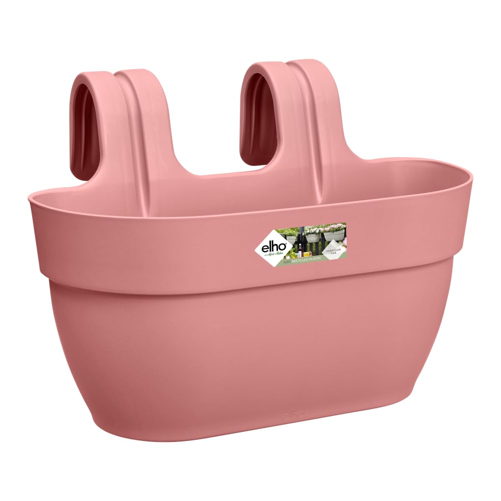 elho Vibia Campana Easy Hanger M 36 - Hanging Planter for Balcony, Garden & Outdoor Decor - Ø 36.0 x H 26.5 cm - Pink/Dusty Pink - Perfect for Patios, Porches and Urban Gardening Spaces