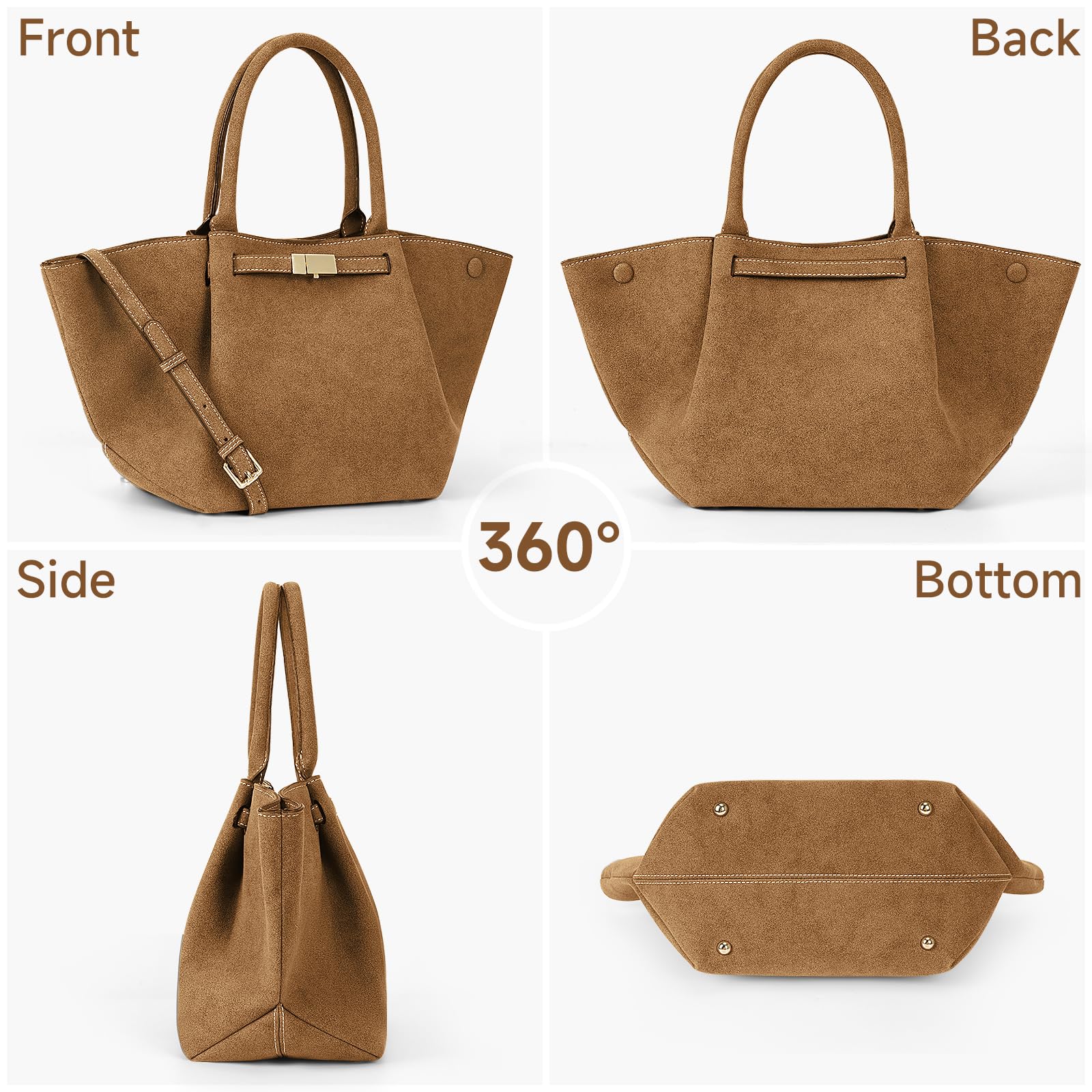 Juoxeepy Leather Tote Bags for Women - Stylish Work Bag with Top Handle, Luxury Hobo Handbag Purse for Office, Travel & Everyday Use