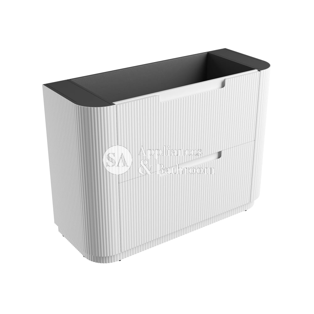Aulic 1200mm Curved Floor Standing Bathroom Vanity Cabinet Only - Modern Bathroom Storage for Small Spaces - CA57 1200 | Perfect for Powder Rooms, Guest Baths & Compact Master Bathrooms