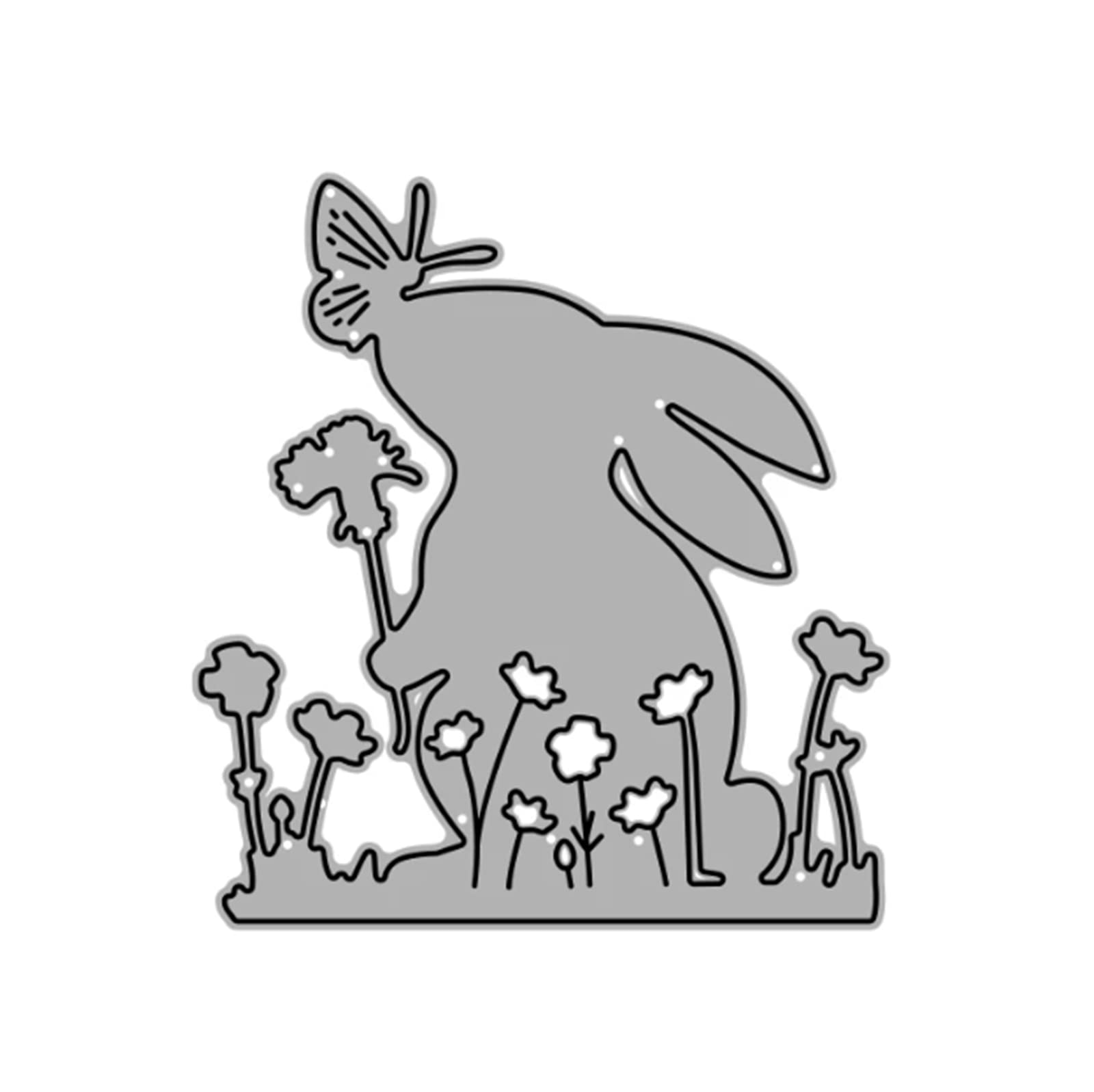 Easter Rabbit Metal Die Cuts - Cute Bunny Kissing Butterfly Animal Frame Stencils for DIY Card Making, Scrapbooking, Photo Albums & Home Decor | Perfect for Easter Crafts, Greeting Cards & Paper Embossing Projects