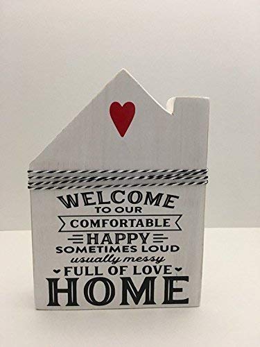 Handcrafted Wooden House Block - Rustic Home Decor for Shelf Display, Farmhouse Style Centerpiece, Wedding & Party Decoration