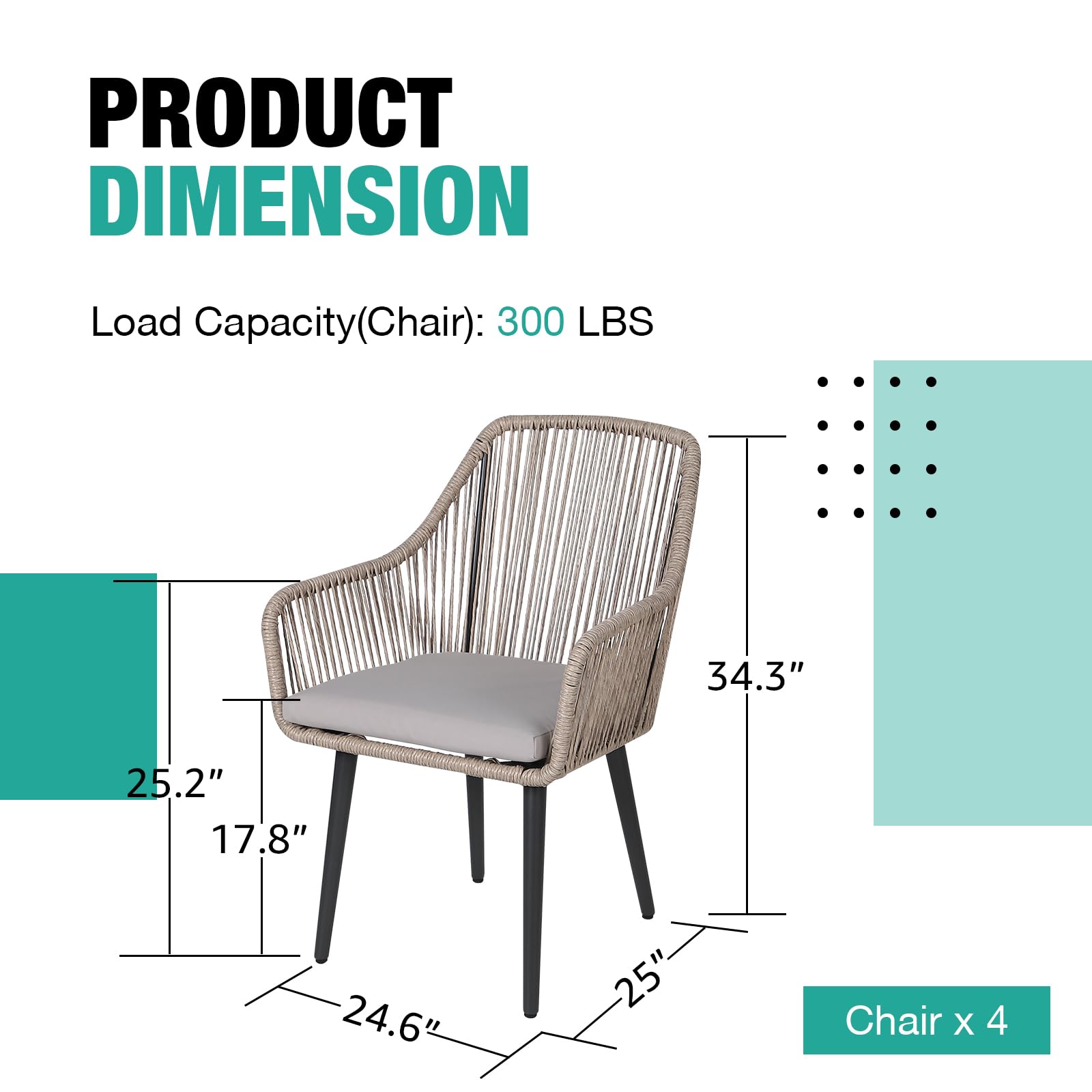 **Patiorama 4-Piece Outdoor Dining Chairs Set - All-Weather Woven Rattan Wicker Chairs with Armrests for Patio, Balcony, Poolside, Backyard & Indoor Use (Tan) - Durable & Stylish for Relaxing & Entertaining**