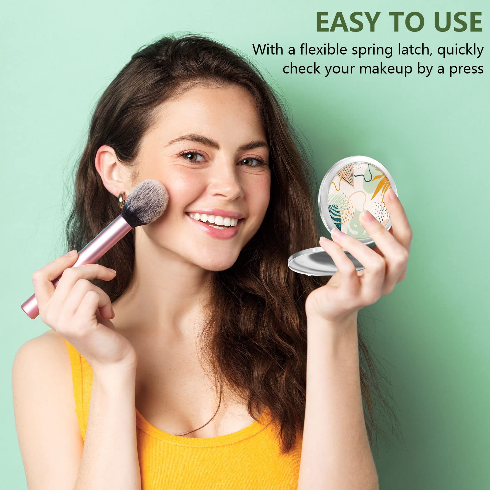 Nipichsha Compact Travel Mirror 2X/1X Magnification - Portable Folding Makeup Mirror for On-the-Go