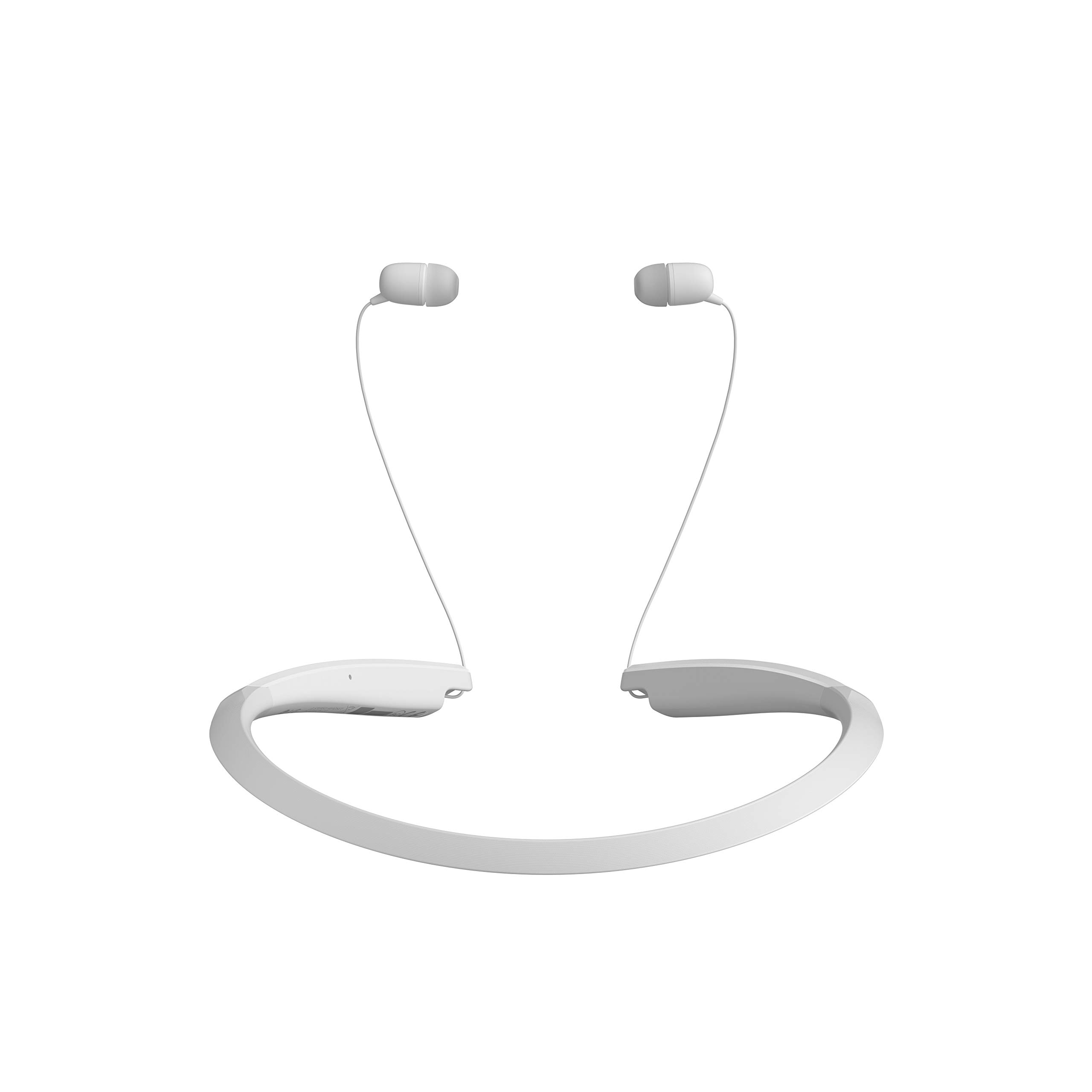 LG Tone Flex Wireless Bluetooth Stereo Neckband Earbuds - Hi-Fi DAC, Meridian Audio, 32-Bit Sound - White | Perfect for Workouts, Commuting & Hands-Free Calls