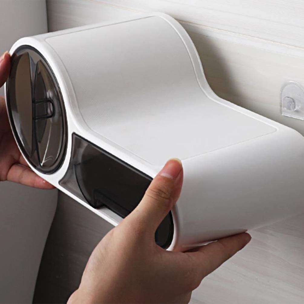 TOPBATHY Roll Coat Hanger Round Toilet Paper Holder & Storage Rack - White Suction Cup Bathroom Organizer for Paper Towels, Tissues & Home Essentials - Perfect for Small Spaces, Apartments & Bathroom Organization