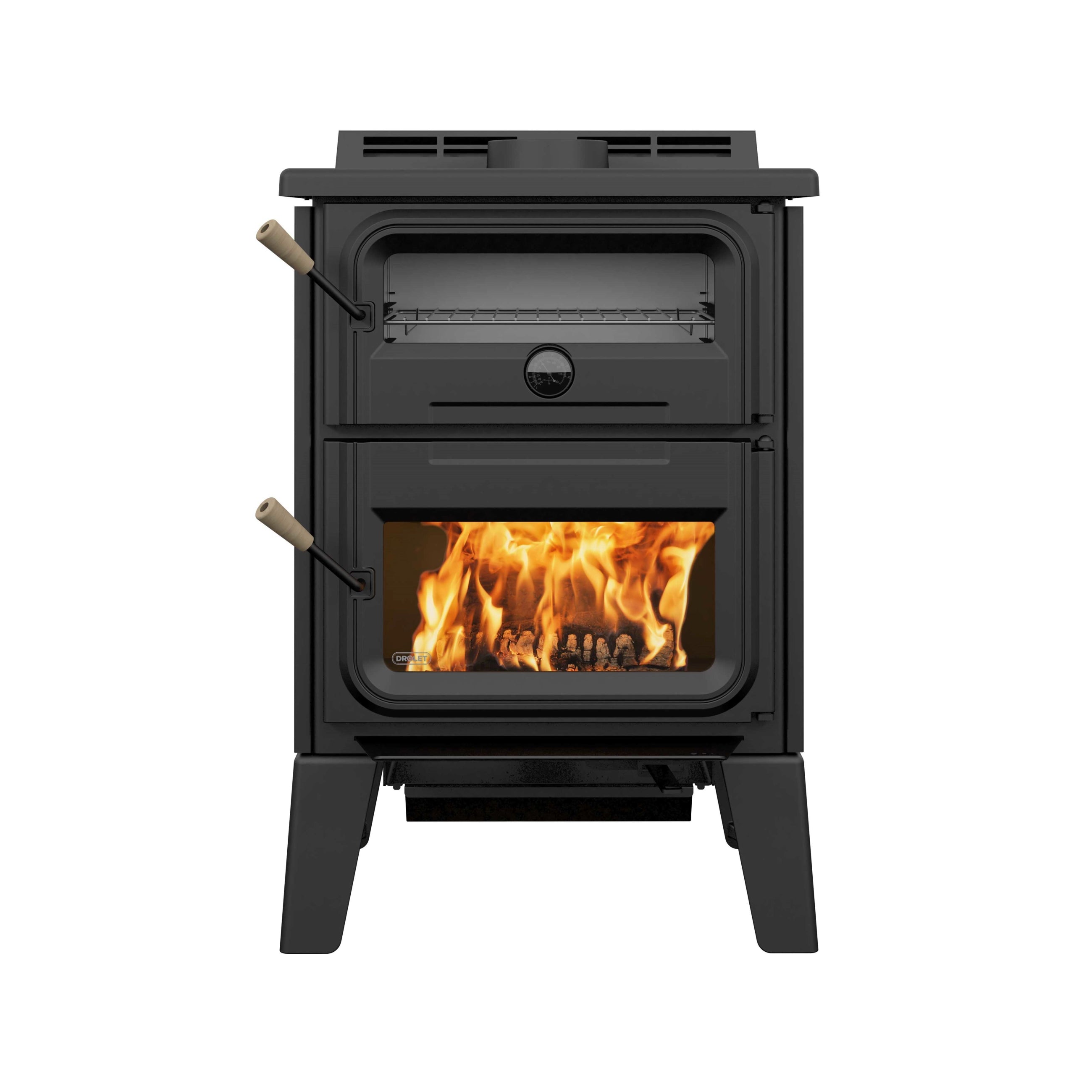 Drolet Bistro Wood Burning Cookstove - Efficient Outdoor Cooking & Heating Stove for Camping, Backyard, and Off-Grid Living