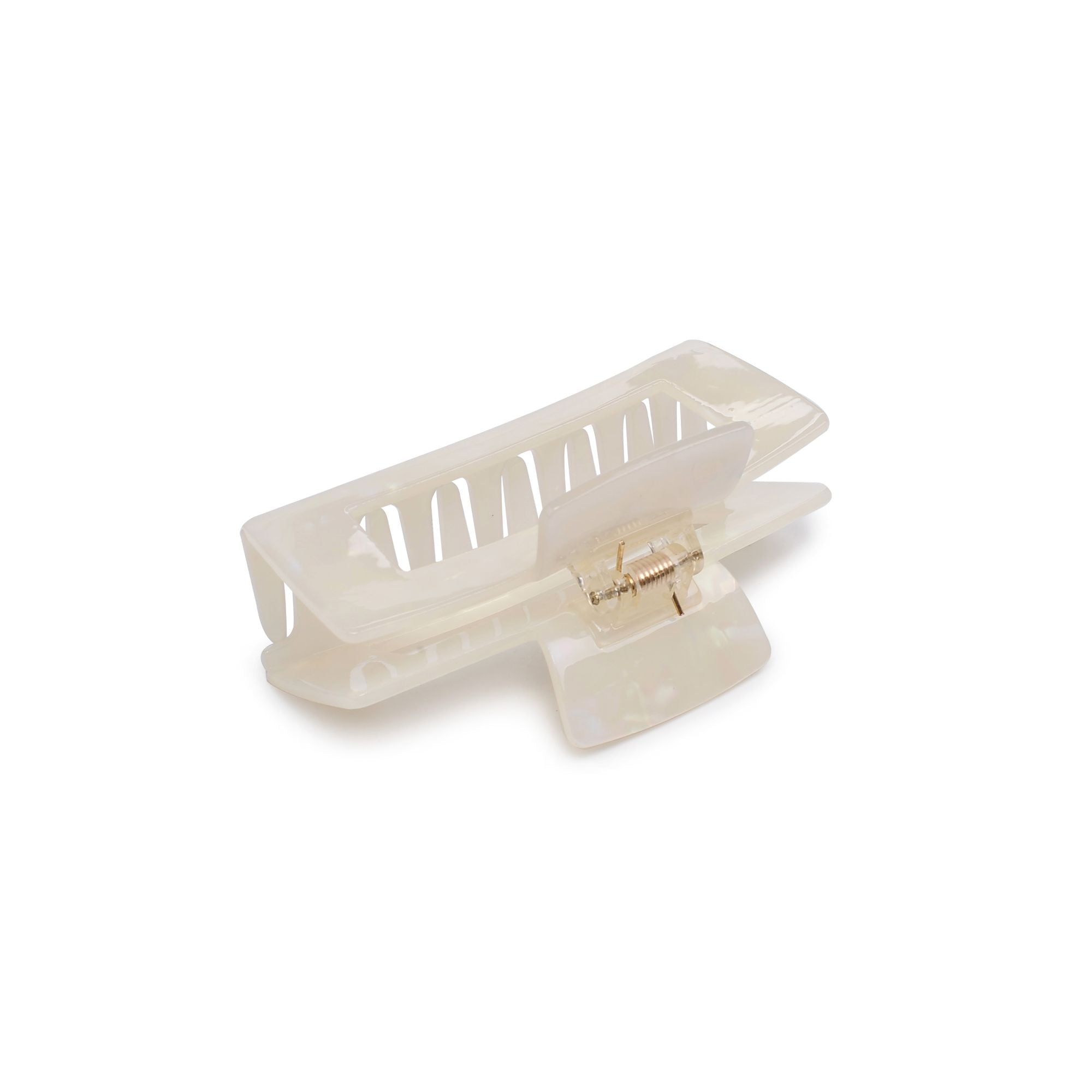 Large Rectangle Cutout Jaw Hair Claw Clip - Strong Hold Hair Claw for Thick Hair, Ponytail & Bun - Perfect for Women's Everyday Hairstyles & Salon Styling