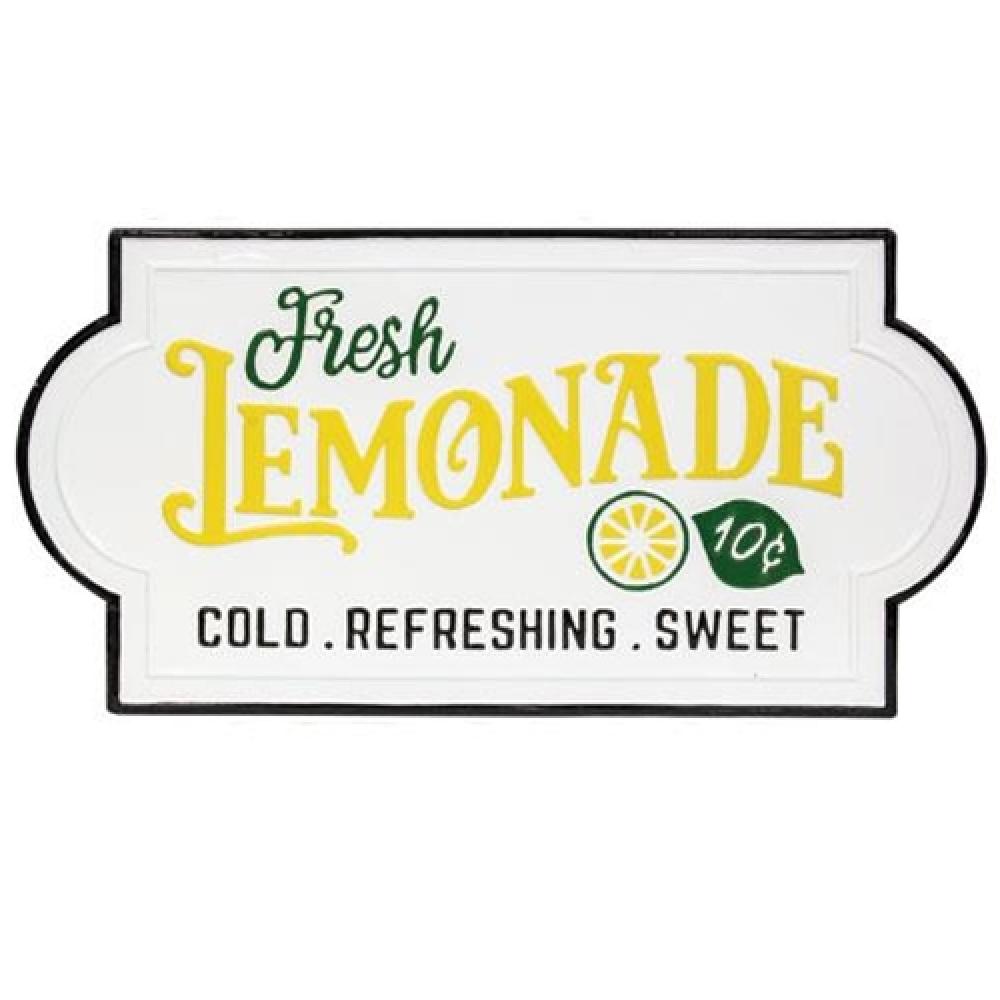 Vintage Style Lemonade Enamel Sign - Rustic Metal Wall Decor for Kitchen, Bar, Cafe & Home - Perfect for Farmhouse, Retro & Diner Themed Spaces