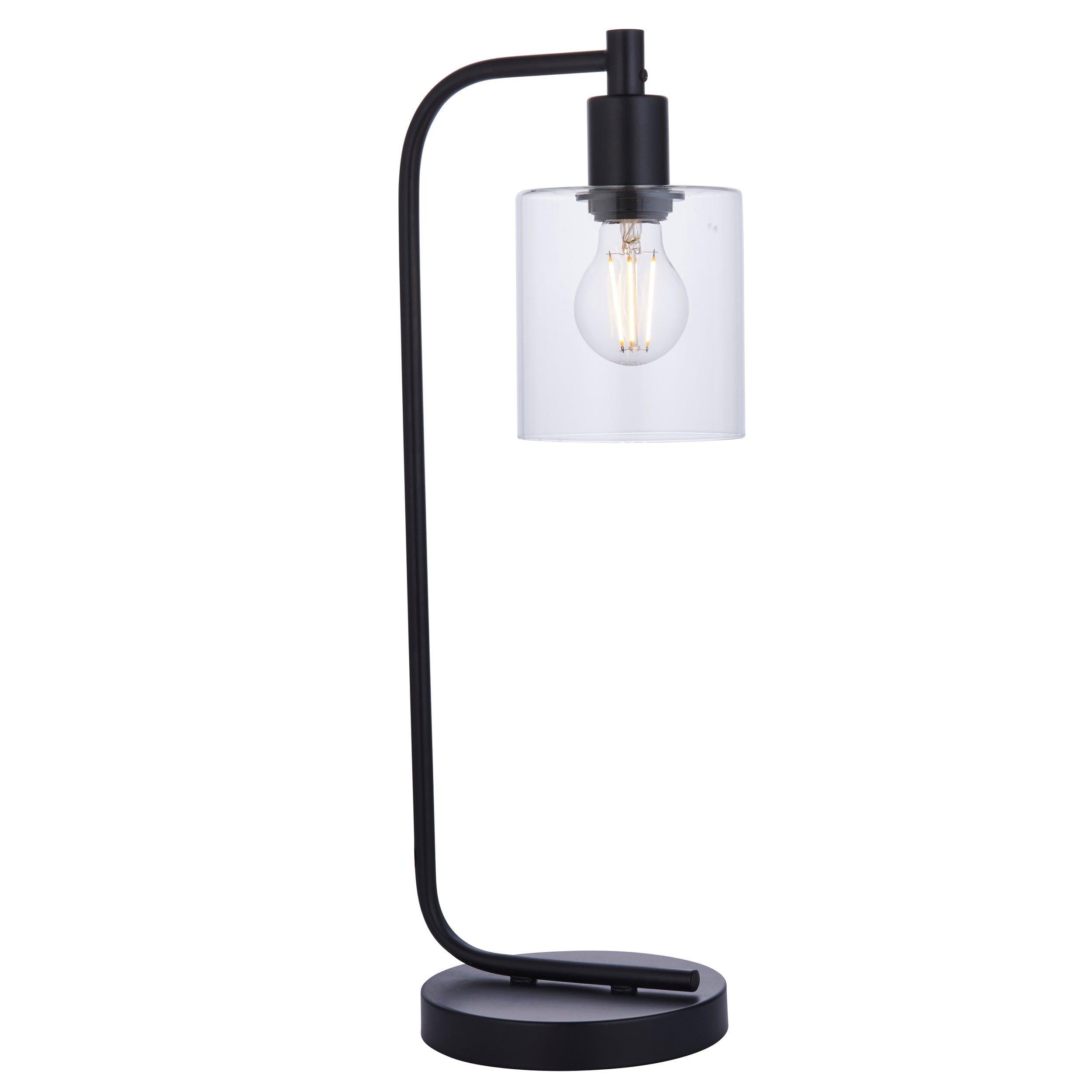 Endon Toledo Modern Black Table Lamp - 1 Light Bedside Desk Lamp for Living Room, Bedroom, or Office Decor