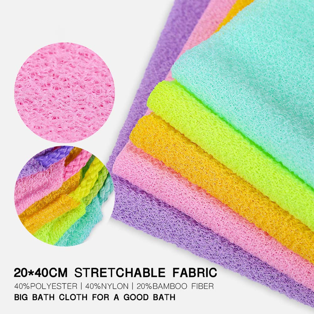 Exfoliating Back Scrubber with Handles - Stretchable Bath Wash Towel for Shower, Pink | Neck & Back Scrubber for Deep Cleansing & Skin Care | Perfect for Spa Days & Relaxing Bath Time