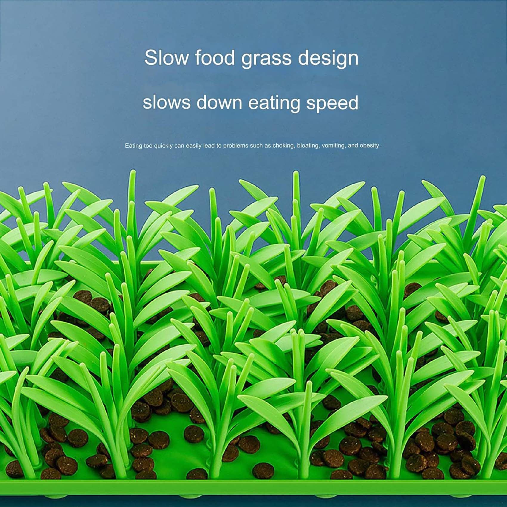 Premium Silicone Cat Grass Mat for Indoor Cats - Non-Toxic Pet Feeding Mat with Natural Grass Design - Stimulates Foraging & Play (1PC, One Size) - Perfect for Mealtime Enrichment & Slow Feeding