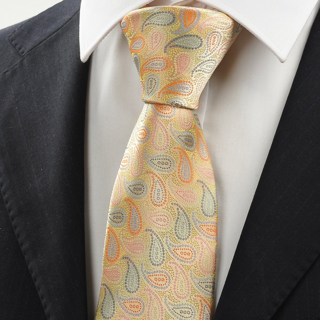KissTies Men's Classic Paisley Necktie - Formal Silk Tie with Gift Box for Business, Wedding & Special Occasions
