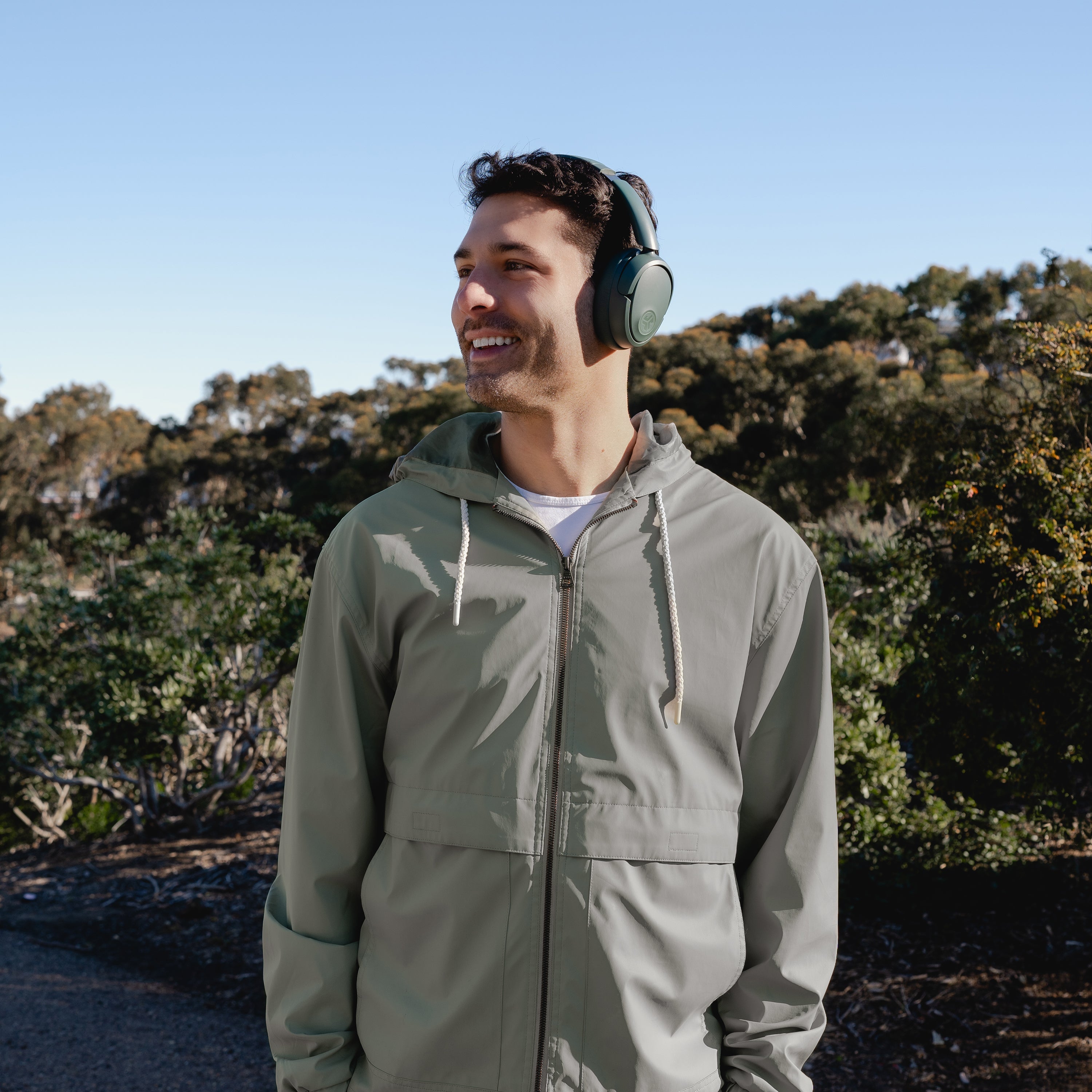 JBuds Lux ANC Wireless Headphones with Active Noise Cancellation - Sage Green | Perfect for Travel, Workouts & Commuting