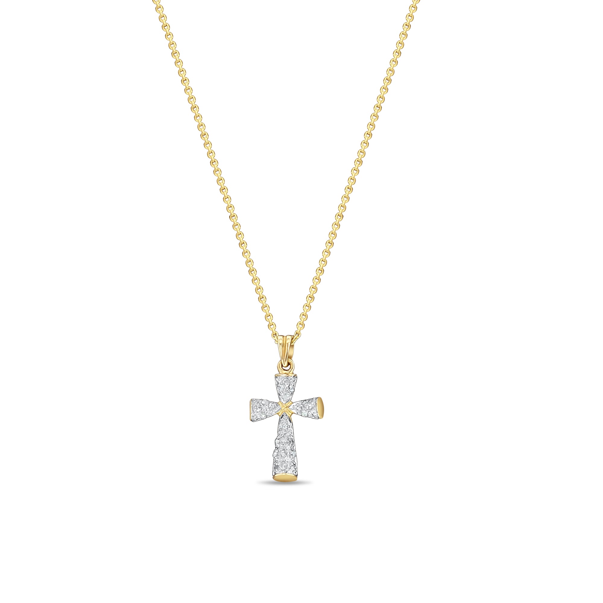 Pave Diamond Cross Necklace - 14K Gold or Sterling Silver Religious Jewelry for Women | Perfect for Church, Weddings & Everyday Elegance