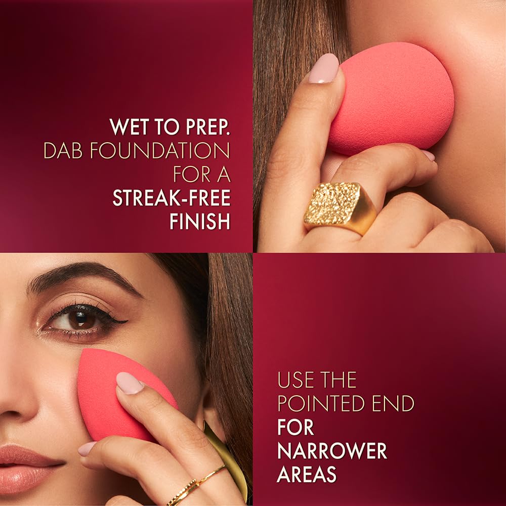 Lakme Absolute Makeup Master Tools - Dual Ended Beauty Blender Sponge for Flawless Foundation & Concealer Application | Perfect for Professional Makeup Artists & Home Use