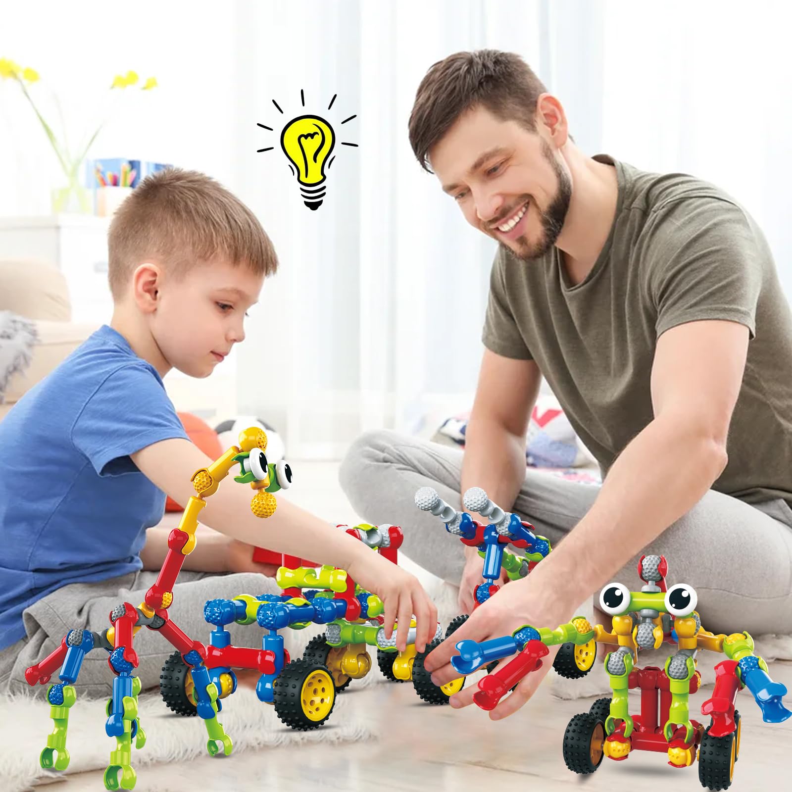 109-Piece STEM Building Blocks for Kids Ages 3-12 | Creative Educational Construction Toys for Boys & Girls | Perfect Christmas & Birthday Gifts | Classroom Learning & Home Play Activities