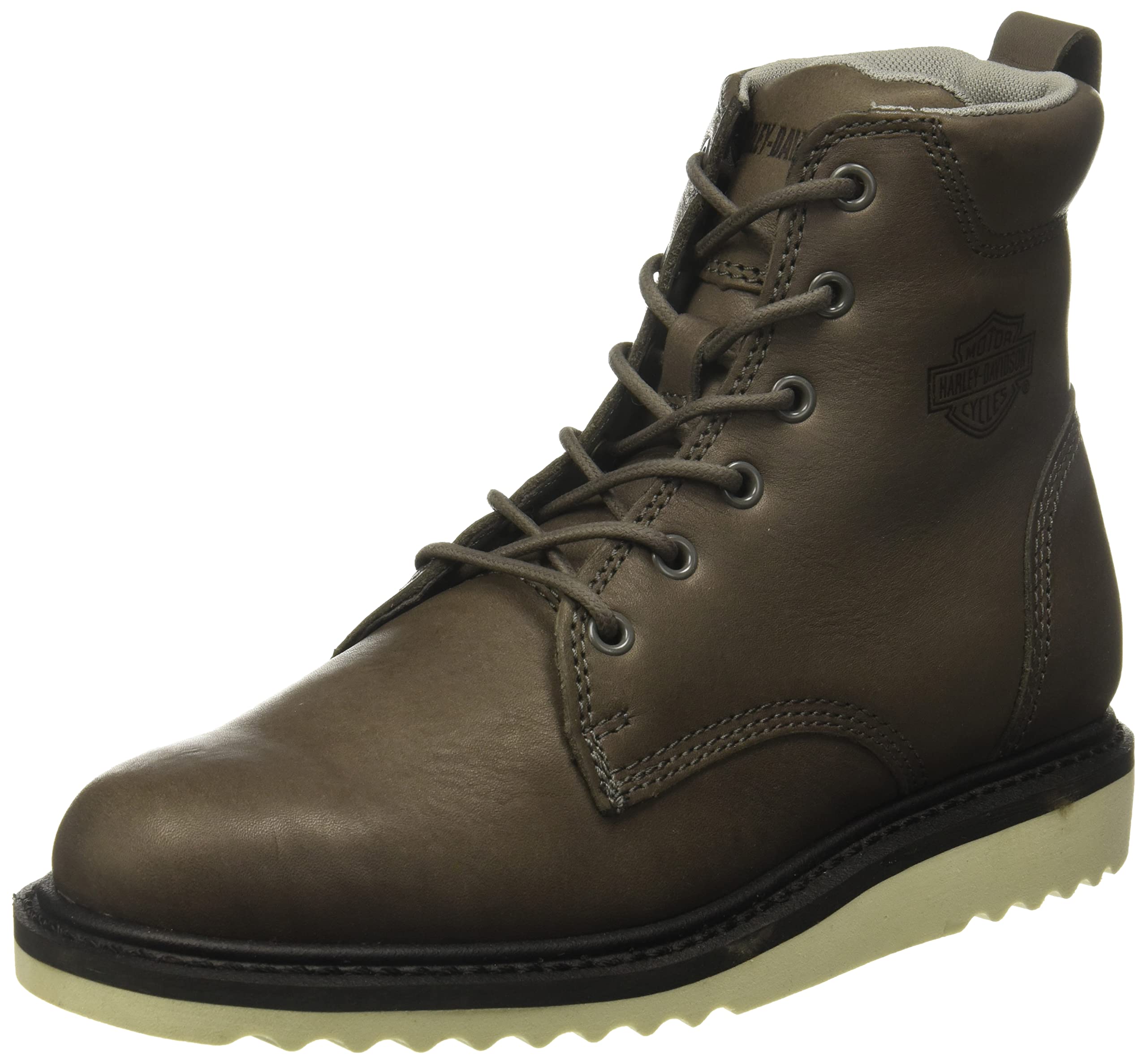 HARLEY-DAVIDSON Men's Hickman Lace-Up Motorcycle Boots - Grey, Size 9 - Durable Leather Biker Boots for Riding & Outdoor Adventures