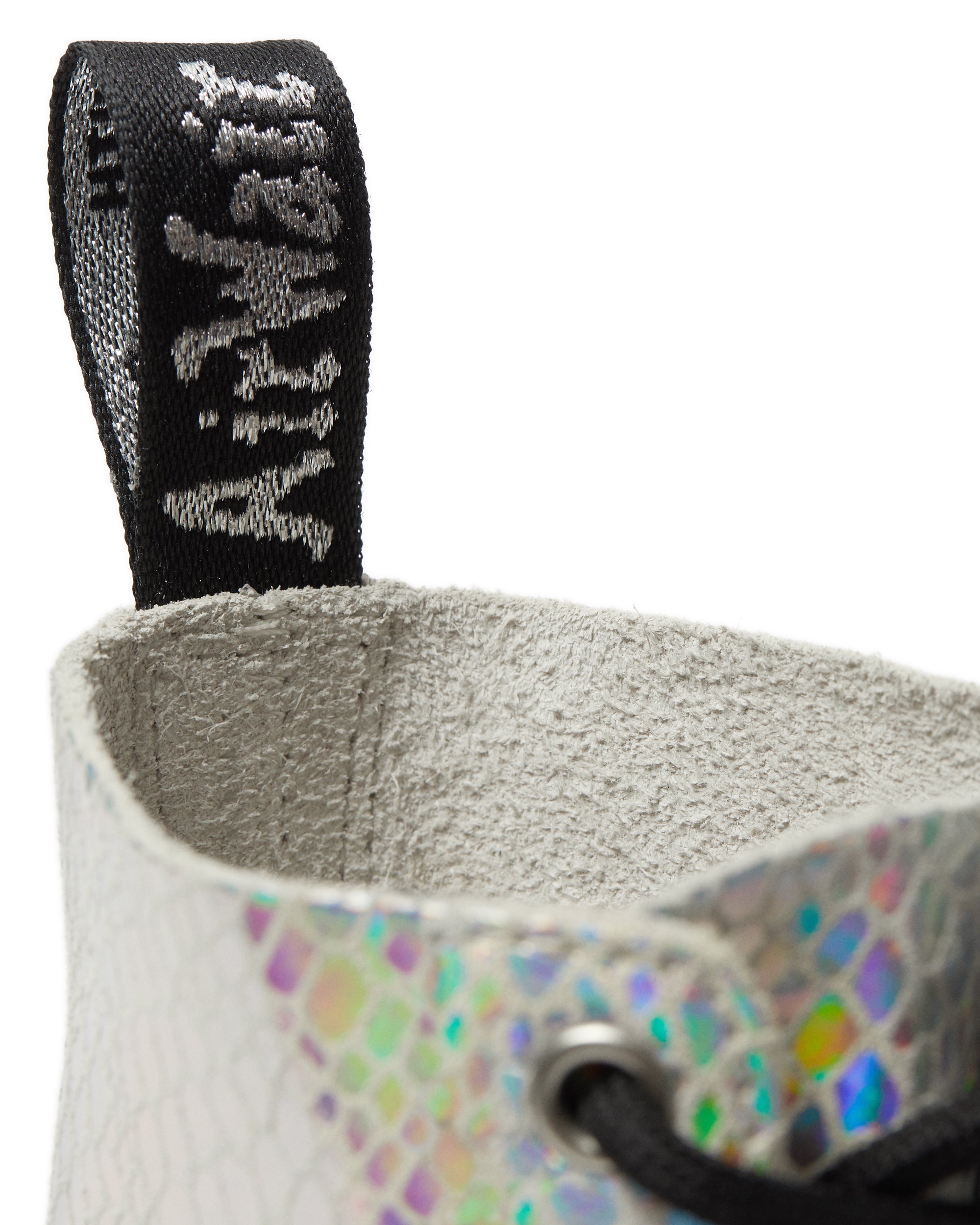 Dr. Martens 1460 Pascal White Snake Metallic Suede Boots - Women's Fashion Ankle Boots for Casual Wear & Street Style
