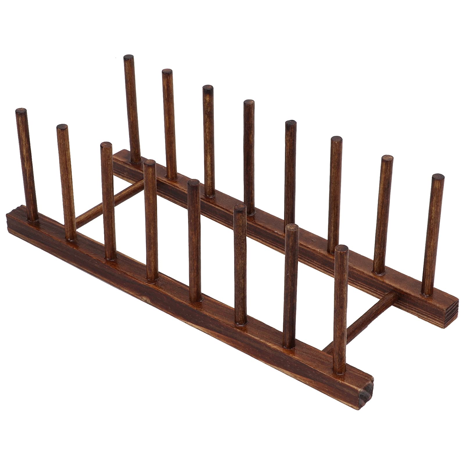 Zyyini 8-Tier Wooden Dish Drying Rack - Kitchen Cabinet Organizer for Cups, Glasses, Plates & Cutting Boards | Space-Saving Countertop Storage for Small Kitchens & Apartments
