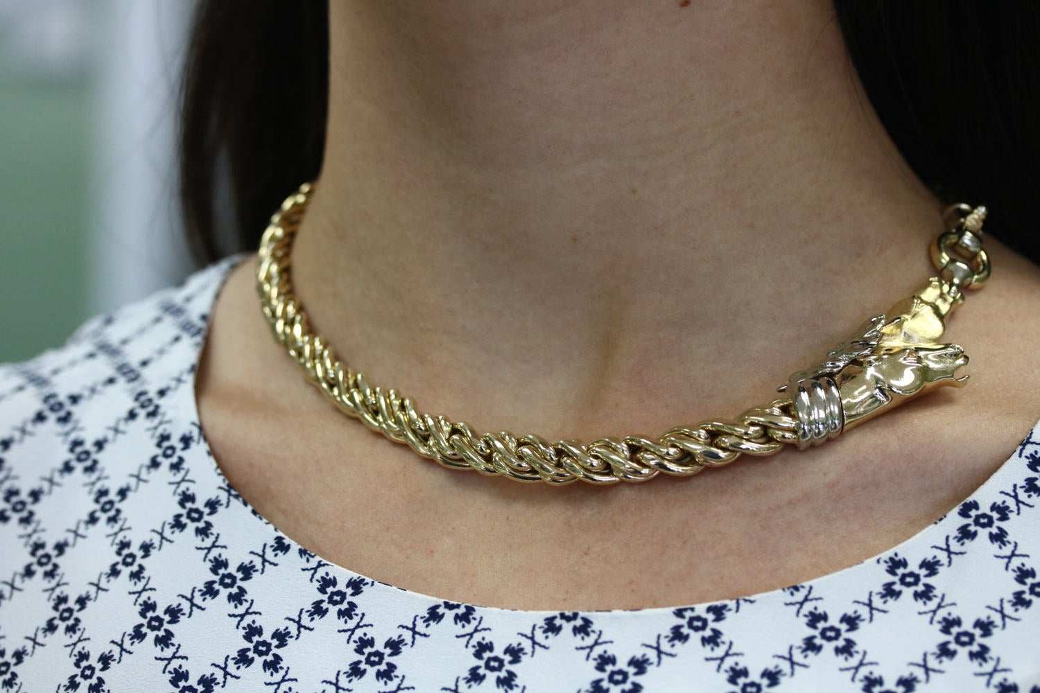 14K Gold Equestrian Statement Necklace - 65.3 Grams Elegant Horse Jewelry for Women | Perfect for Equestrian Events, Horse Shows & Luxury Gifts