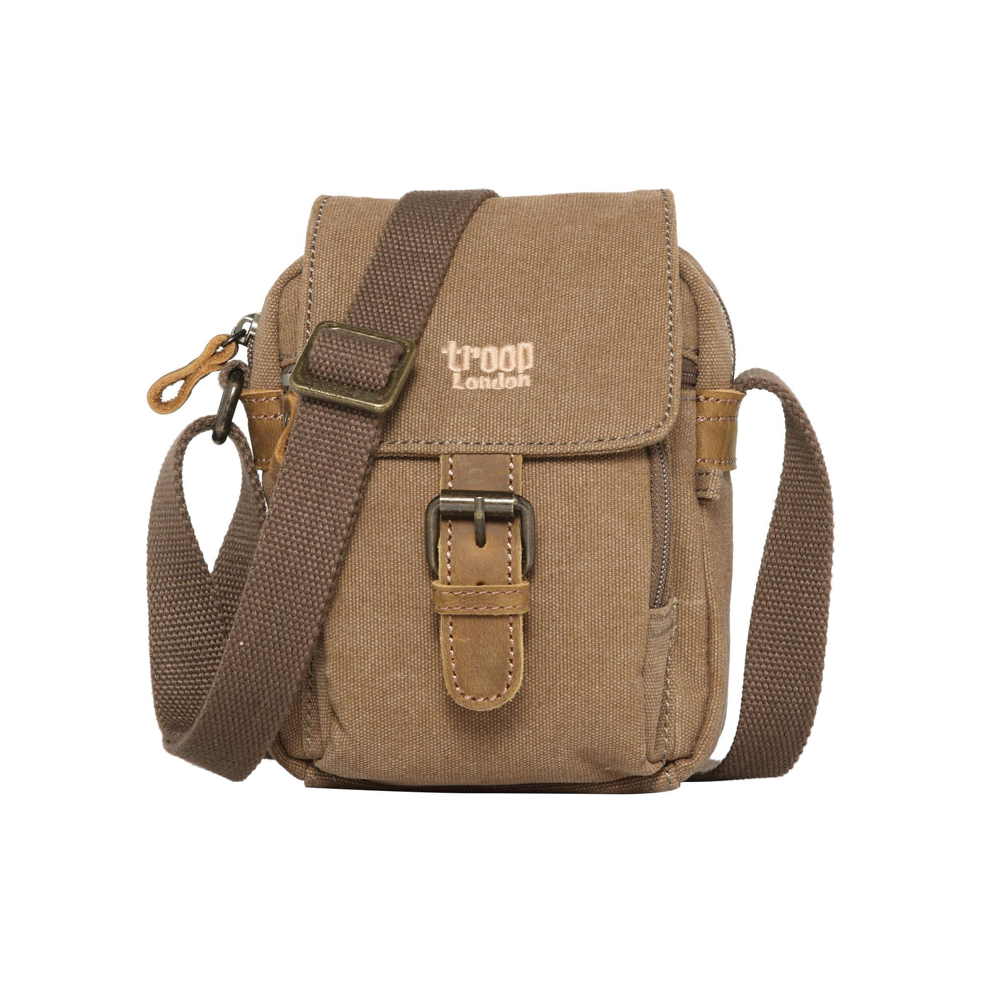 TRP0213 Troop London Classic Canvas Crossbody Bag for Men & Women - Stylish & Durable Everyday Shoulder Bag for Work, Travel & Casual Outings