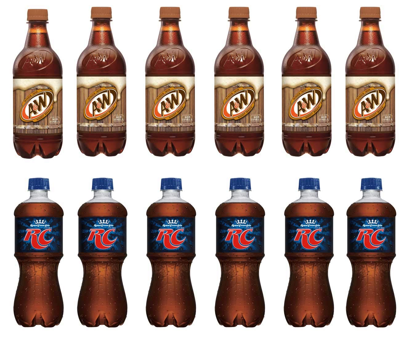 LUV BOX Variety Soft Drinks Pack - 12 Pack of 20 oz Cans (A&W Root Beer, RC Cola) - Perfect for Parties, BBQs & Family Gatherings