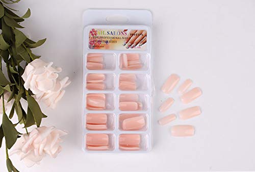 WOIWO 300PCS Fake Nail Patches - Natural French Press On Nails with Full Cover Tips | DIY Manicure Kit for Home, Salon & Party Use