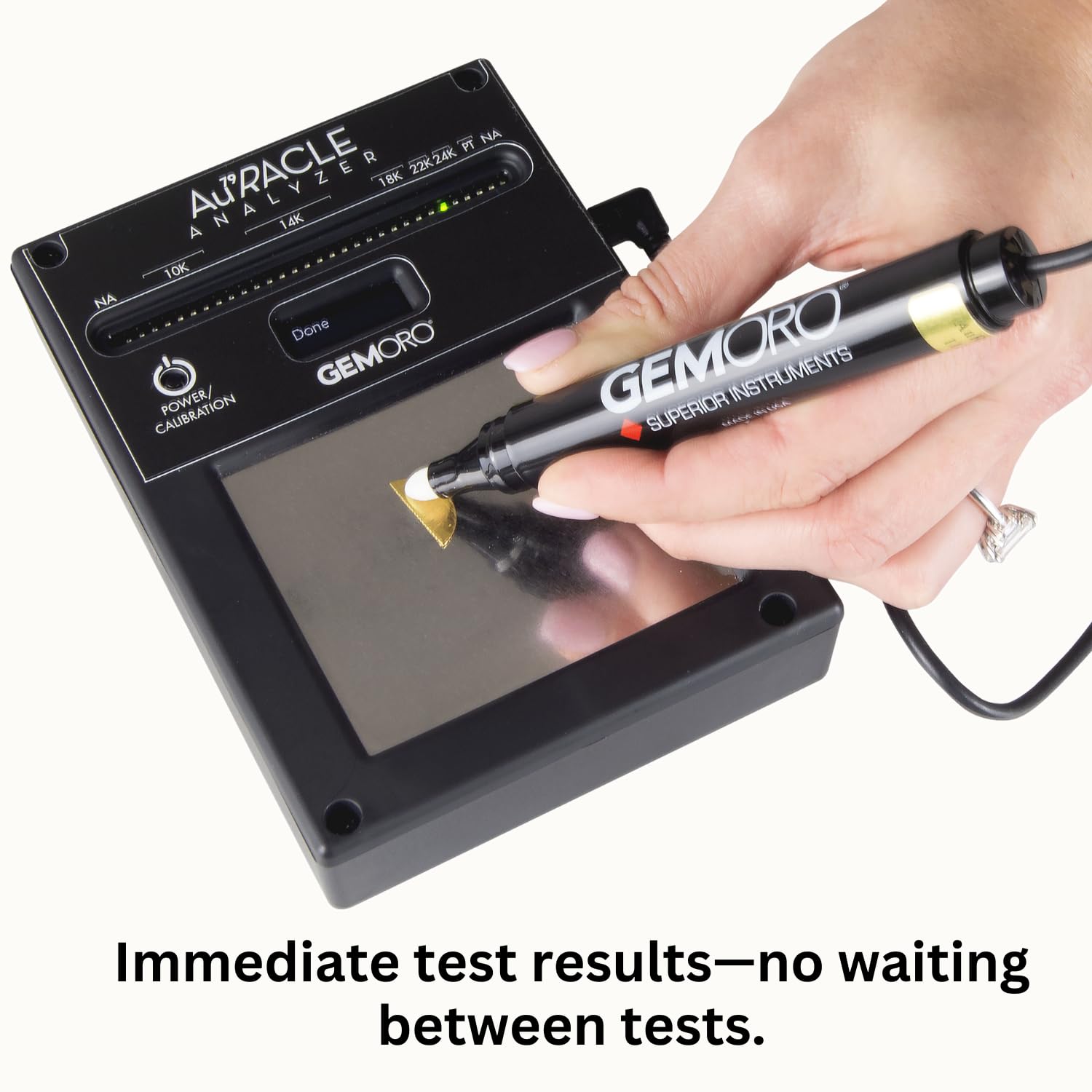 GemOro Auracle Analyzer Gold Tester - Professional Electronic Karat Gold & Platinum Testing Device | Compact, Portable & Accurate Jewelry Tool for Scrap Gold, Coins & Jewelry Appraisal | Perfect for Pawn Shops, Jewelers & Collectors