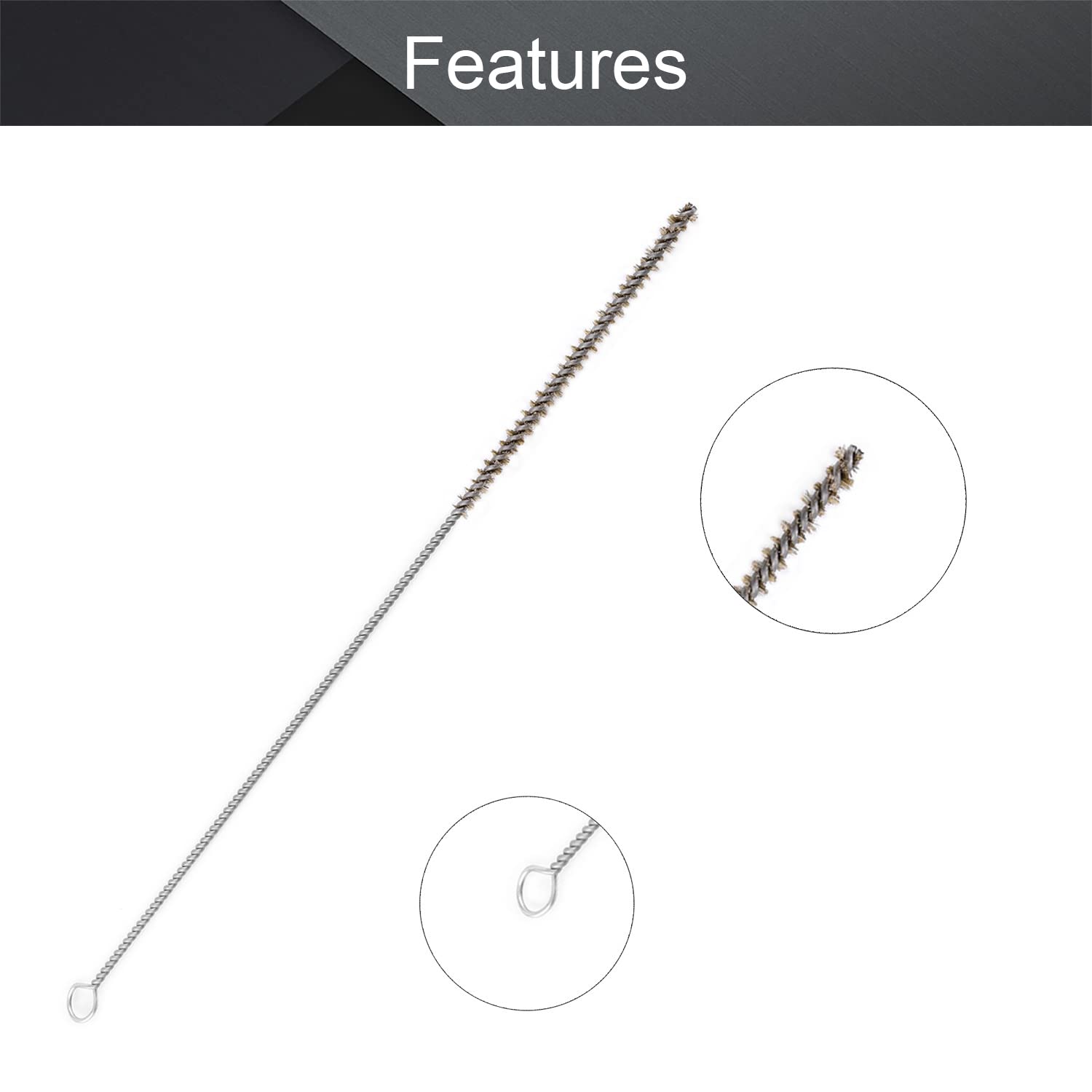 **Utoolmart Copper Wire Cleaning Brush - 0.2-inch Diameter, 12-inch Length (2-Pack) - Spiral Power Tube Brush for Deep Cleaning Bottles, Tubes, and Narrow Spaces**