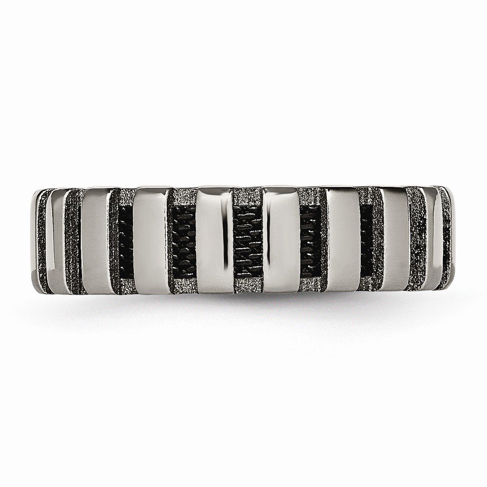 Titanium and Black IP-Plated 6mm Wedding Band Ring for Men - Durable, Comfort Fit, Hypoallergenic - Perfect for Engagement, Anniversary, and Everyday Wear