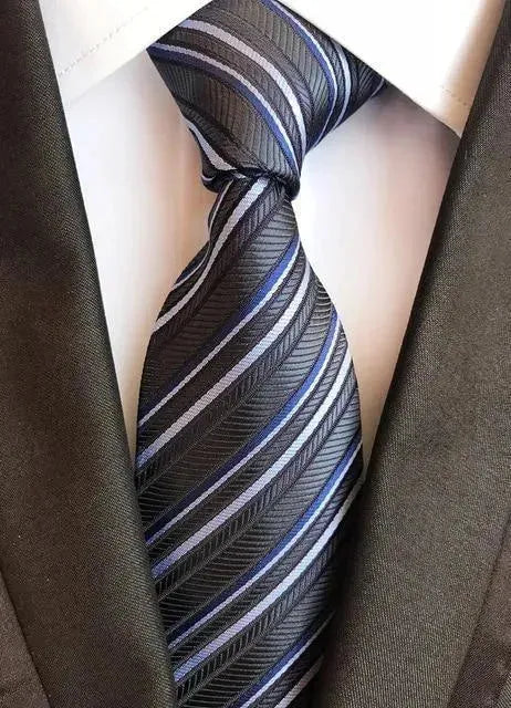 Premium Silk Necktie for Men - Classic Striped & Plaid Patterns - Perfect for Business Meetings, Weddings & Formal Occasions