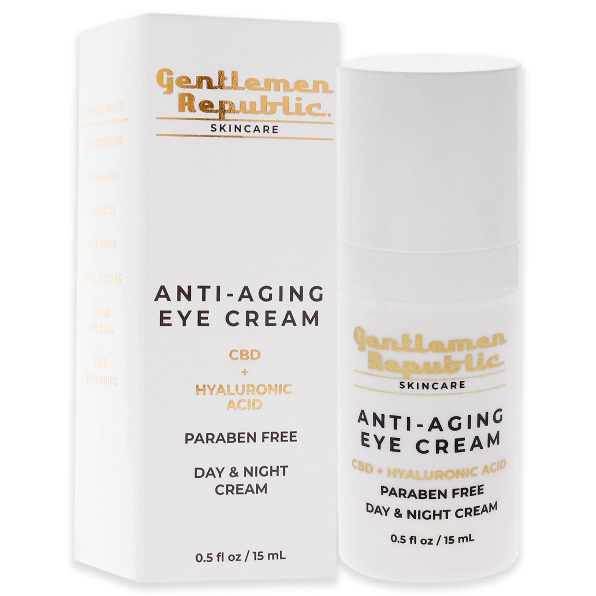 Gentlemen Republic Anti-Aging Eye Cream for Men - Dark Circle & Wrinkle Reduction - 0.5 oz Hydrating Eye Treatment - Perfect for Morning/Night Skincare Routine & Travel