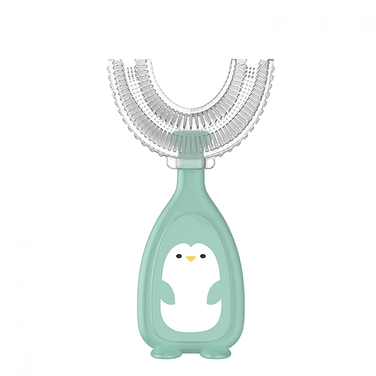 ZITIANY Kids U-Shape Toothbrush - Food Grade Soft Silicone Brush Head for 360° Teeth Cleaning & Whitening | Gentle Gum Massage for Toddlers & Children | Perfect for Travel, School & Daily Oral Care