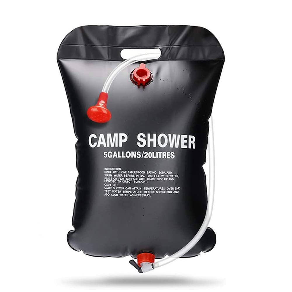 **Dubuto 5 Gallon/20L Solar Shower Bag - Portable Camping Shower with Removable Hose & On/Off Switchable Shower Head - Ideal for Beach, Swimming, Outdoor Travel, Hiking & RV Trips**