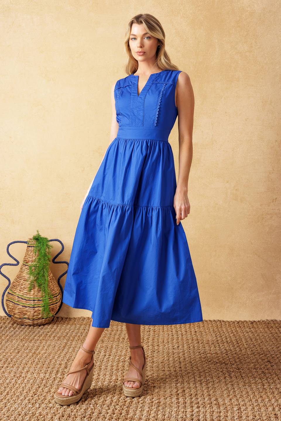 Mystic Mirage Woven Midi Dress for Women - Boho Flowy Summer Beach Dress for Vacation, Date Night & Casual Outings
