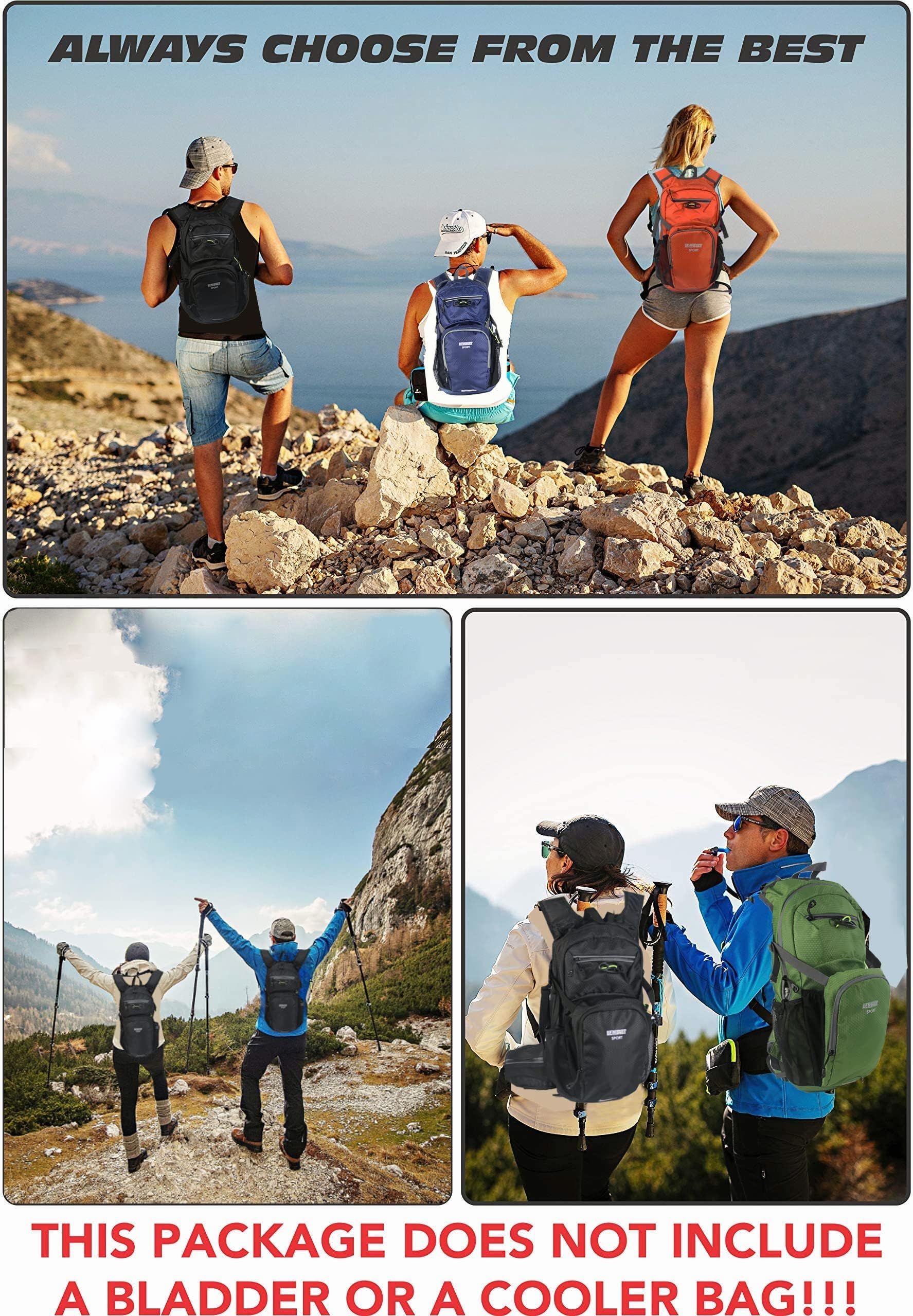 Waterproof 15L Lightweight Hiking Backpack - Durable Daypack for Biking, Skiing, Snowboarding, Running & Cycling | Perfect for Outdoor Adventures, Commuting & Travel