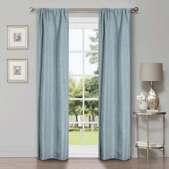 Blackout Curtains for Bedroom - 100% Linen Washable Room Darkening Curtains Set of 2 Panels - Perfect for Home Theater, Nursery & Light Sleepers
