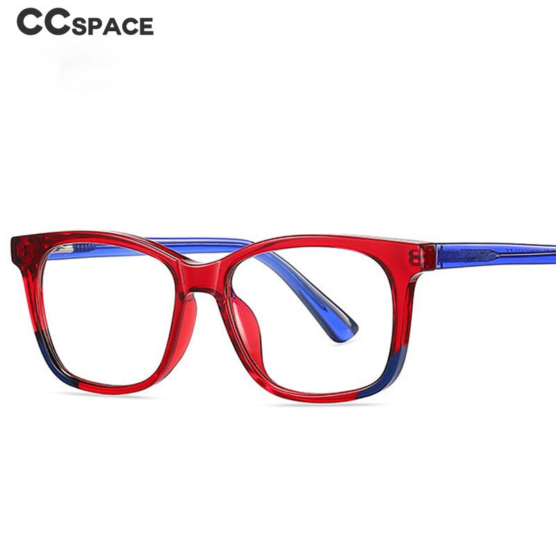 CCspace Youth's Unisex Full Rim Square TR90 Titanium Eyeglasses 54523 - Lightweight Durable Frames for School, Work & Everyday Wear