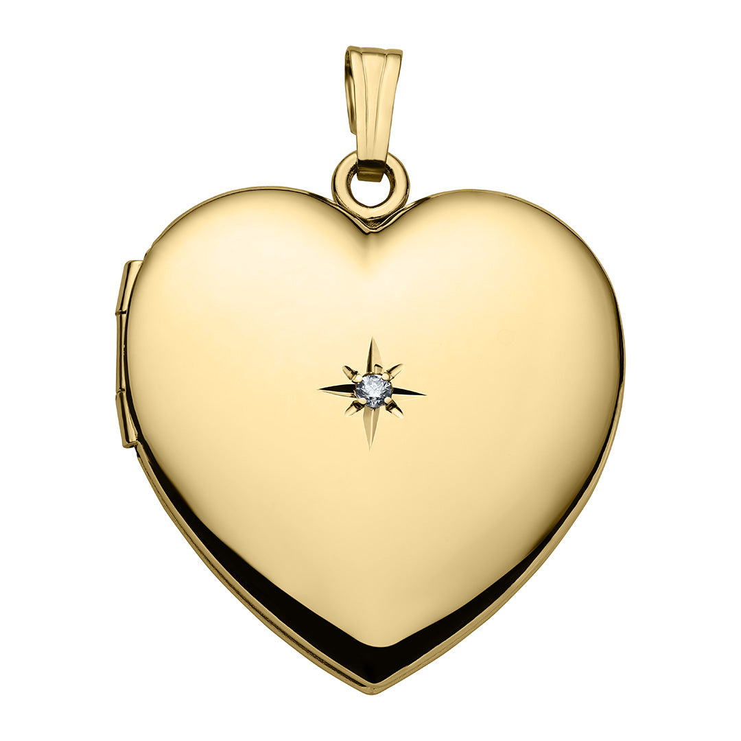 14K Gold Filled Diamond Heart Locket Necklace for Women - Elegant Pendant Jewelry Gift for Valentine's Day, Anniversary & Special Occasions