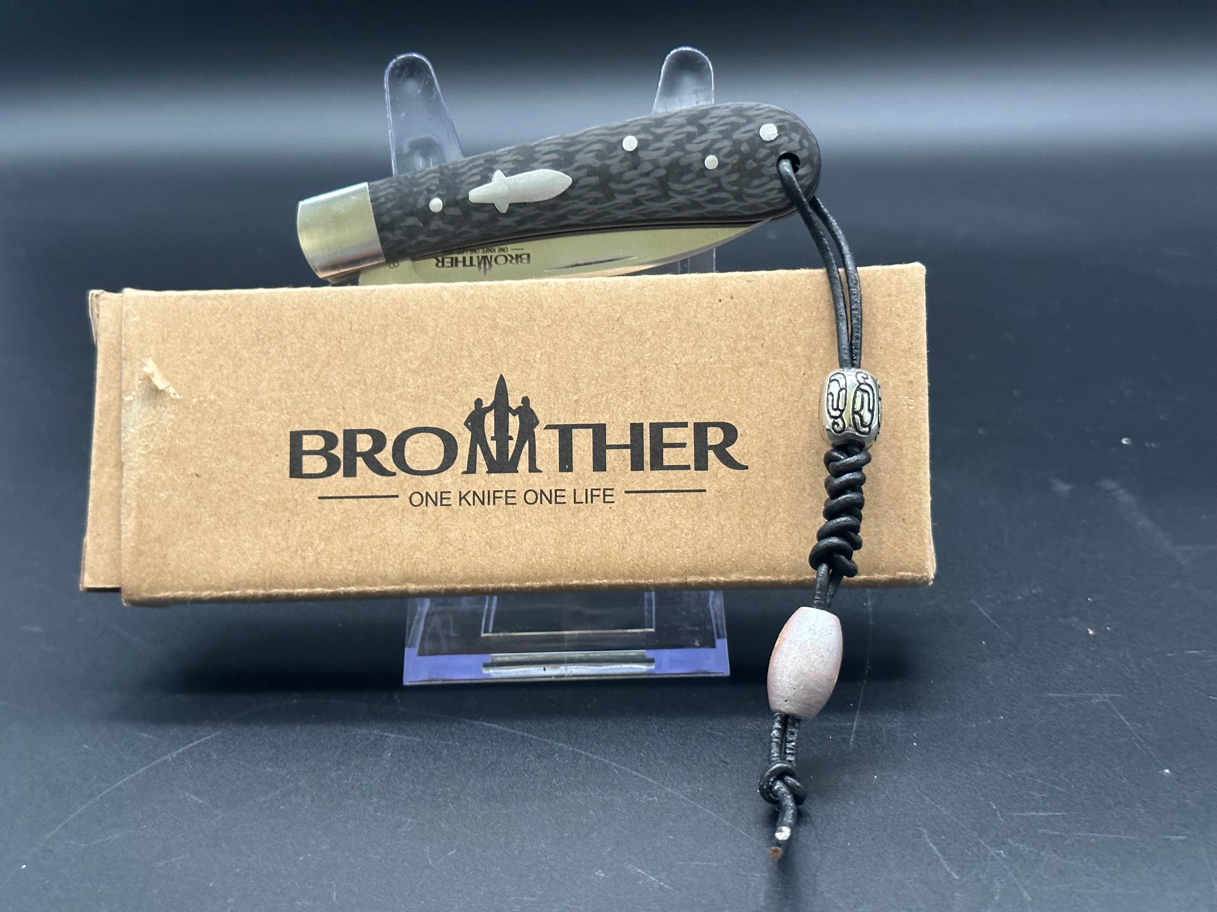 Brother 1508 Warncliffe Folding Pocket Knife with VG-10 Stainless Steel Blade & Carbon Fiber Handle - EDC, Camping, Hiking, Outdoor Survival Gear