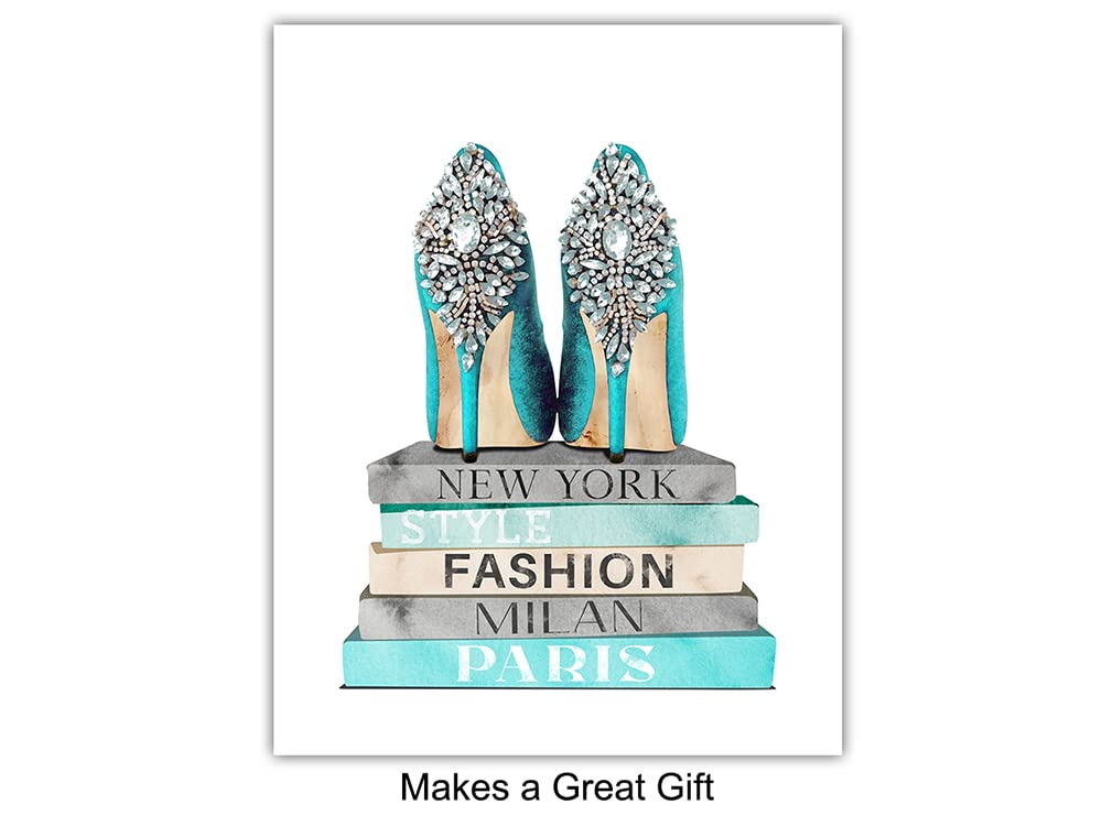 Inspirational Positive Quotes Wall Art - Glam High Fashion Blue Designer Print, Motivational Home Decor for Bedroom & Living Room - Encouragement Gift for Women, Perfect for Housewarming & Office Decor