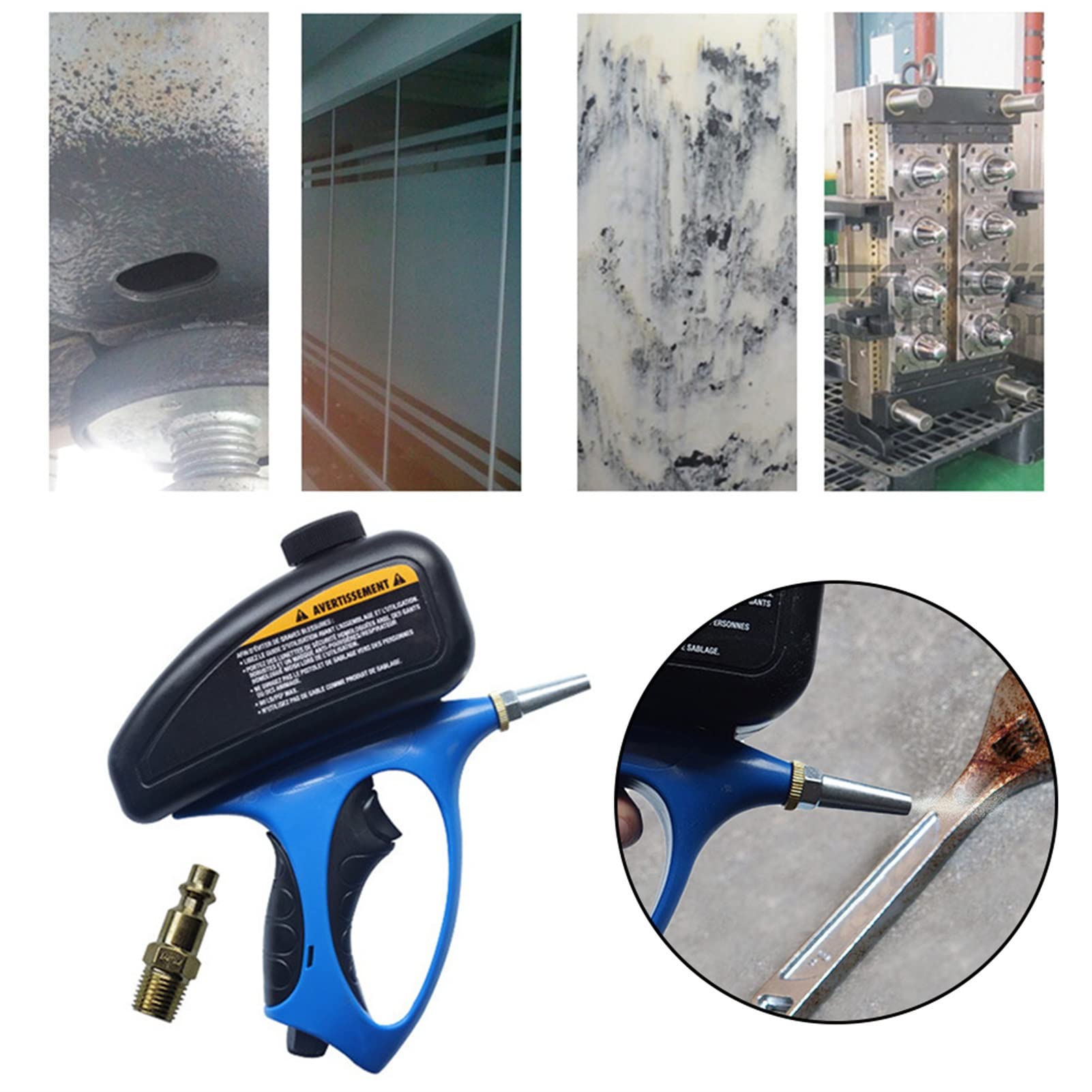Portable Pneumatic Sandblaster Kit - Rust Removal & Paint Prep Tool for DIY & Auto Repair