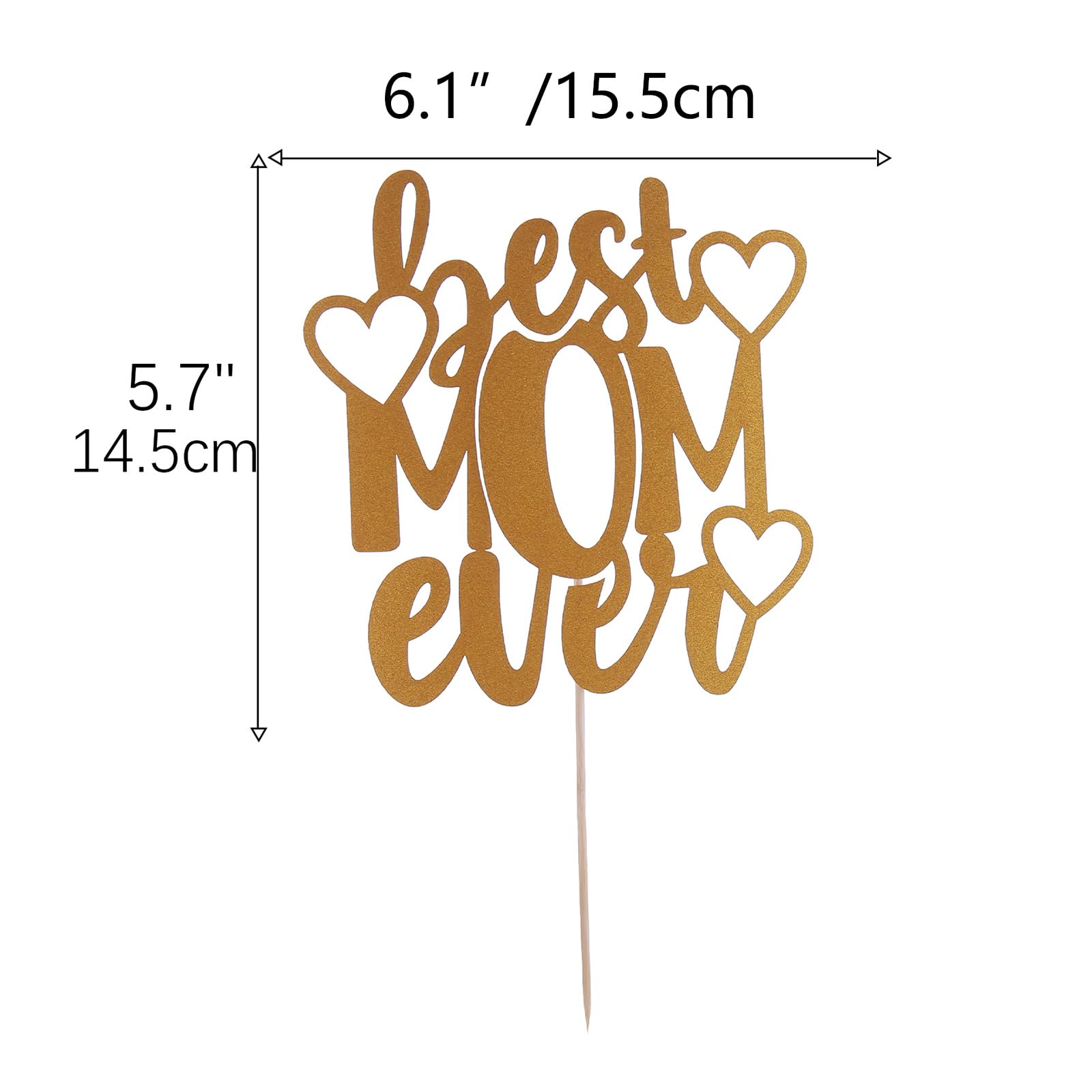 Best Mom Ever Cake Topper - Happy Mother's Day Cake Decorations Supplies for Birthday, Anniversary & Special Celebrations
