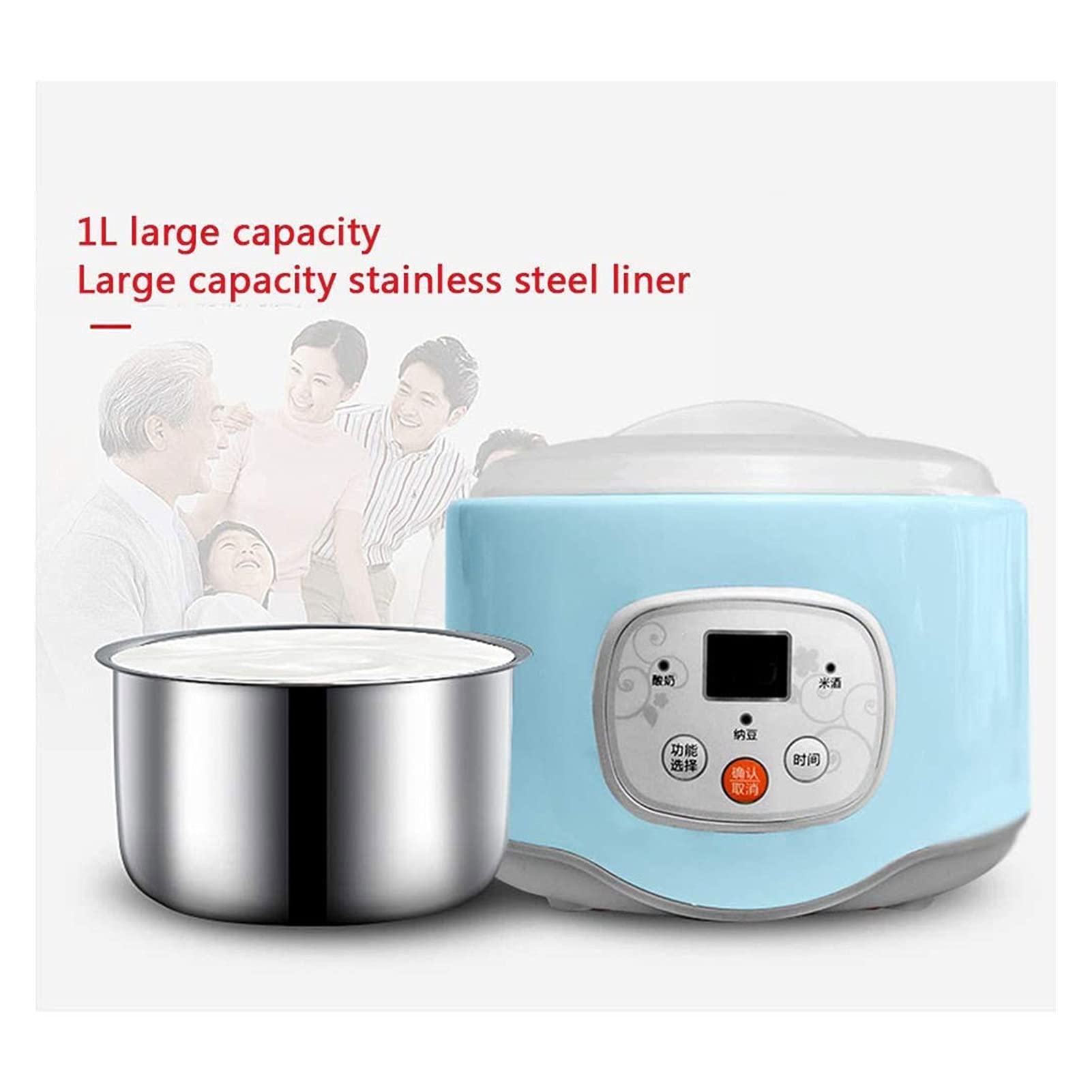 Automatic Electric Yogurt Maker Machine - 1.0L Easy Homemade Frozen Yogurt Maker for DIY, Perfect for Healthy Breakfast, Snacks & Dessert Making at Home
