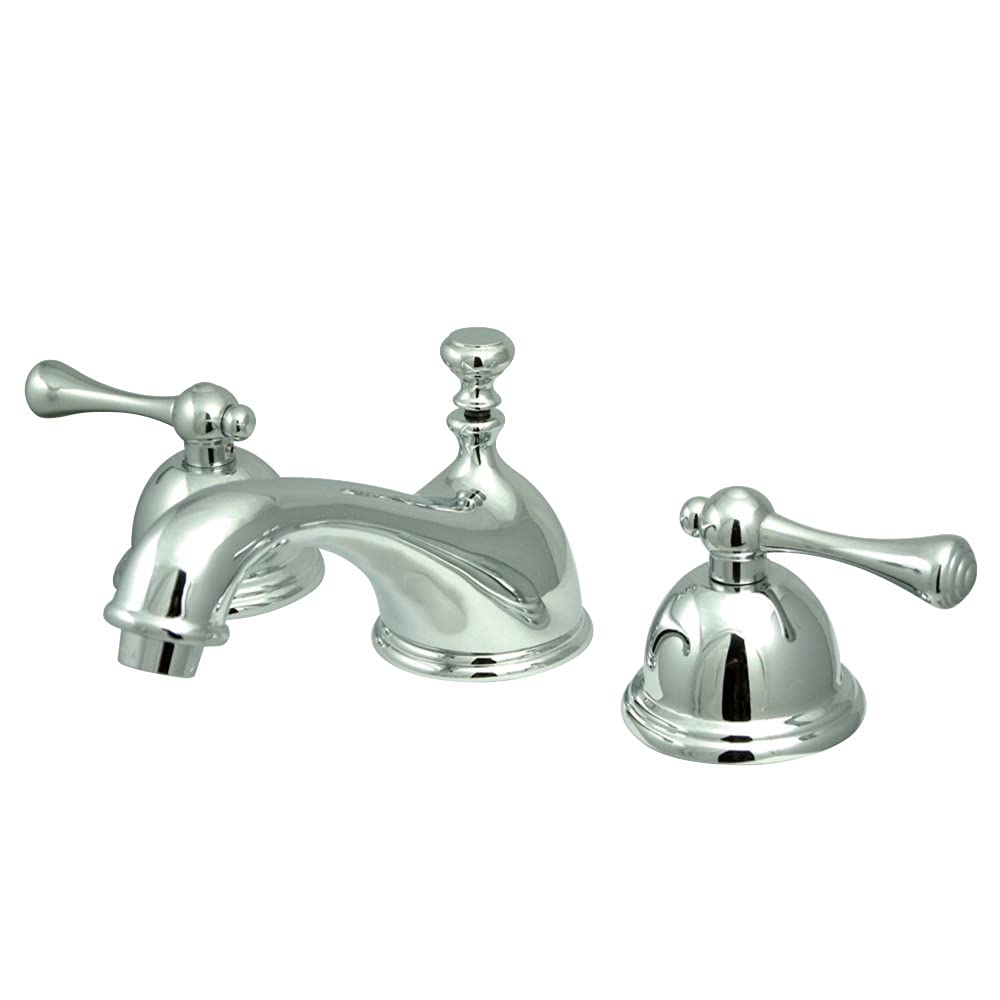 Kingston Brass KS3961BL 8-Inch Widespread Bathroom Faucet - Vintage Style Lavatory Sink Faucet with Brass Pop-Up Drain, Polished Chrome Finish - Perfect for Bathroom Vanity, Powder Room, and Guest Bath Renovations