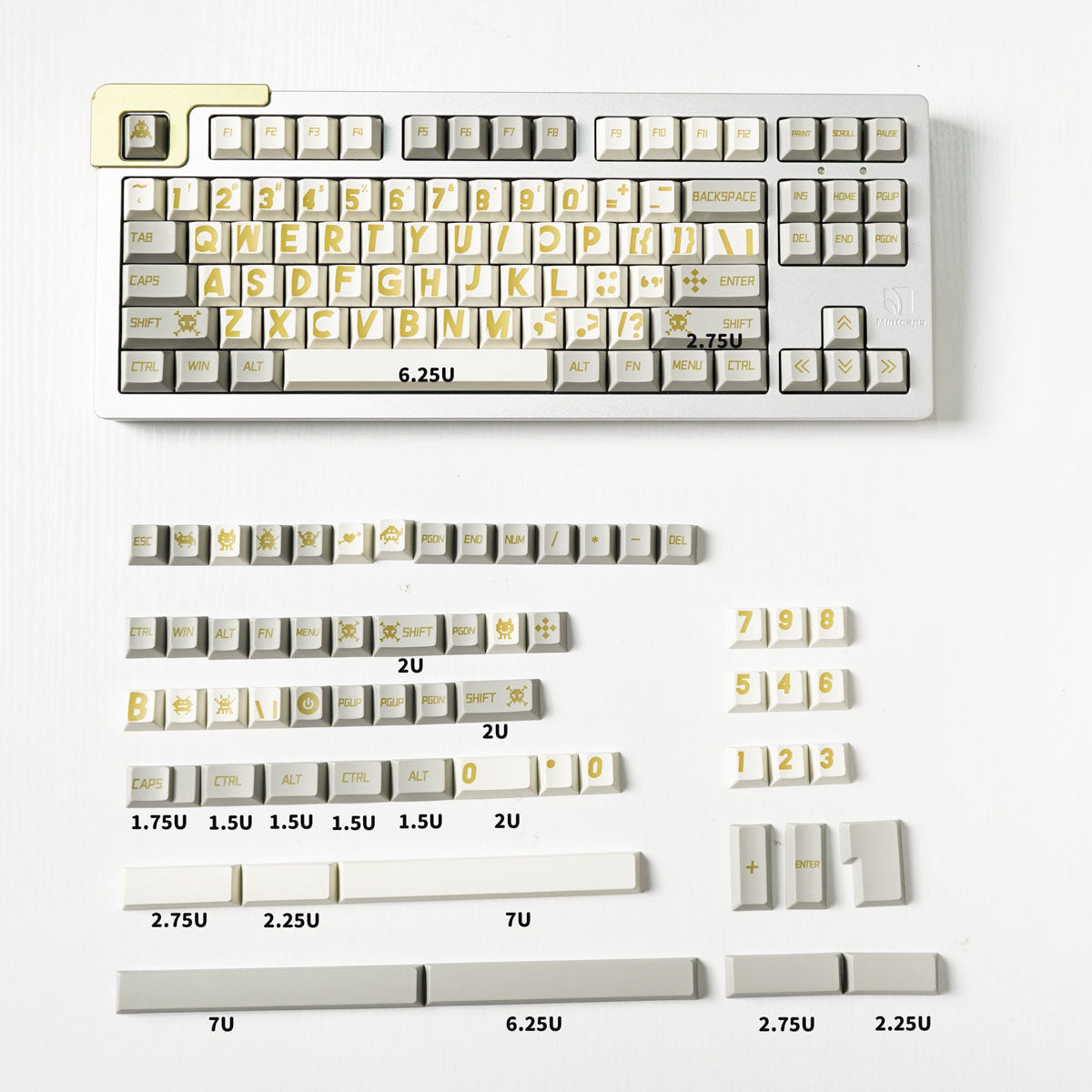 Large Font PBT Mechanical Keyboard Keycaps Set - Cherry Profile Height, Dye-Sublimation for Durability | Perfect for Gaming, Typing & Office Work
