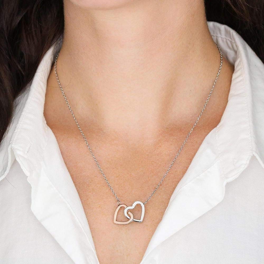 Personalized Interlocking Hearts Necklace - Unique Manicurist Gift for Christmas, Nail Technician & Artist | Perfect Nail Salon Appreciation Present for Special Occasions