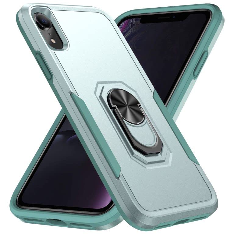 Premium iPhone XR Case with Kickstand & Metal Ring - Military-Grade Shockproof Cover, Magnetic Car Mount Compatible - Heavy Duty Protection for iPhone XR (Blue) - Perfect for Travel, Work & Outdoor Adventures
